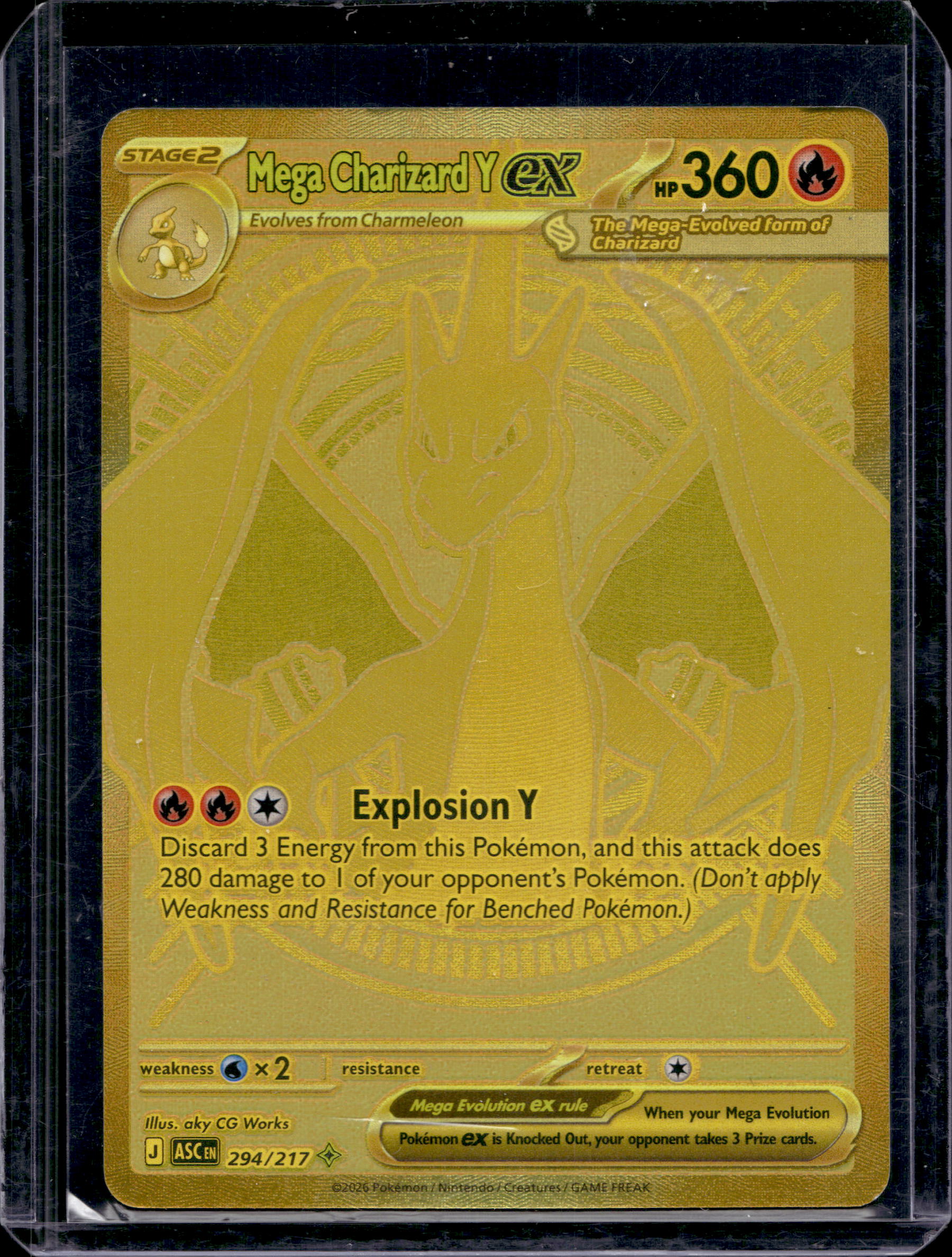 Mega Charizard Y Ex 294/217 Raw RookieLegends