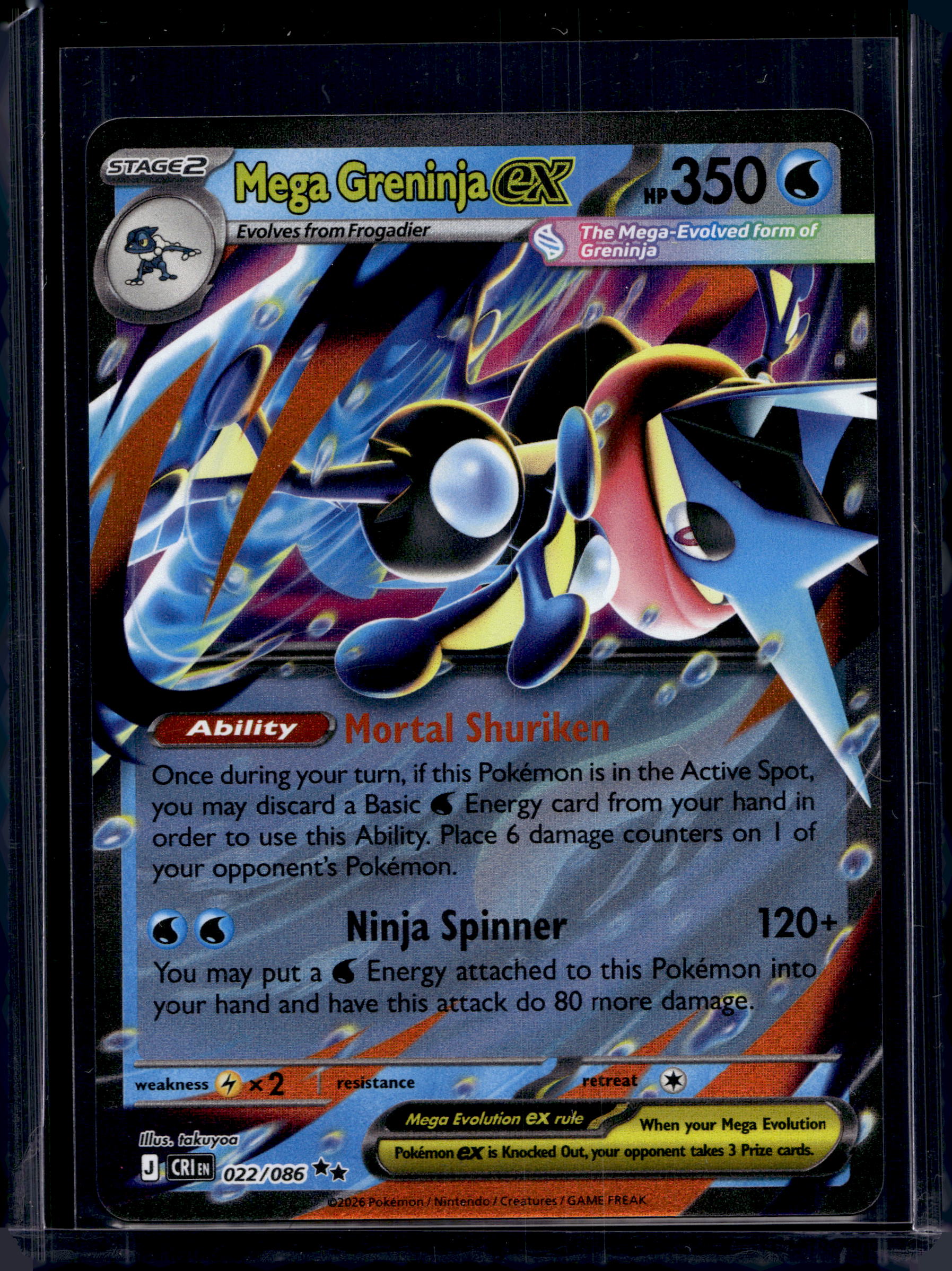 Mega Greninja ex 022/086 Raw RookieLegends