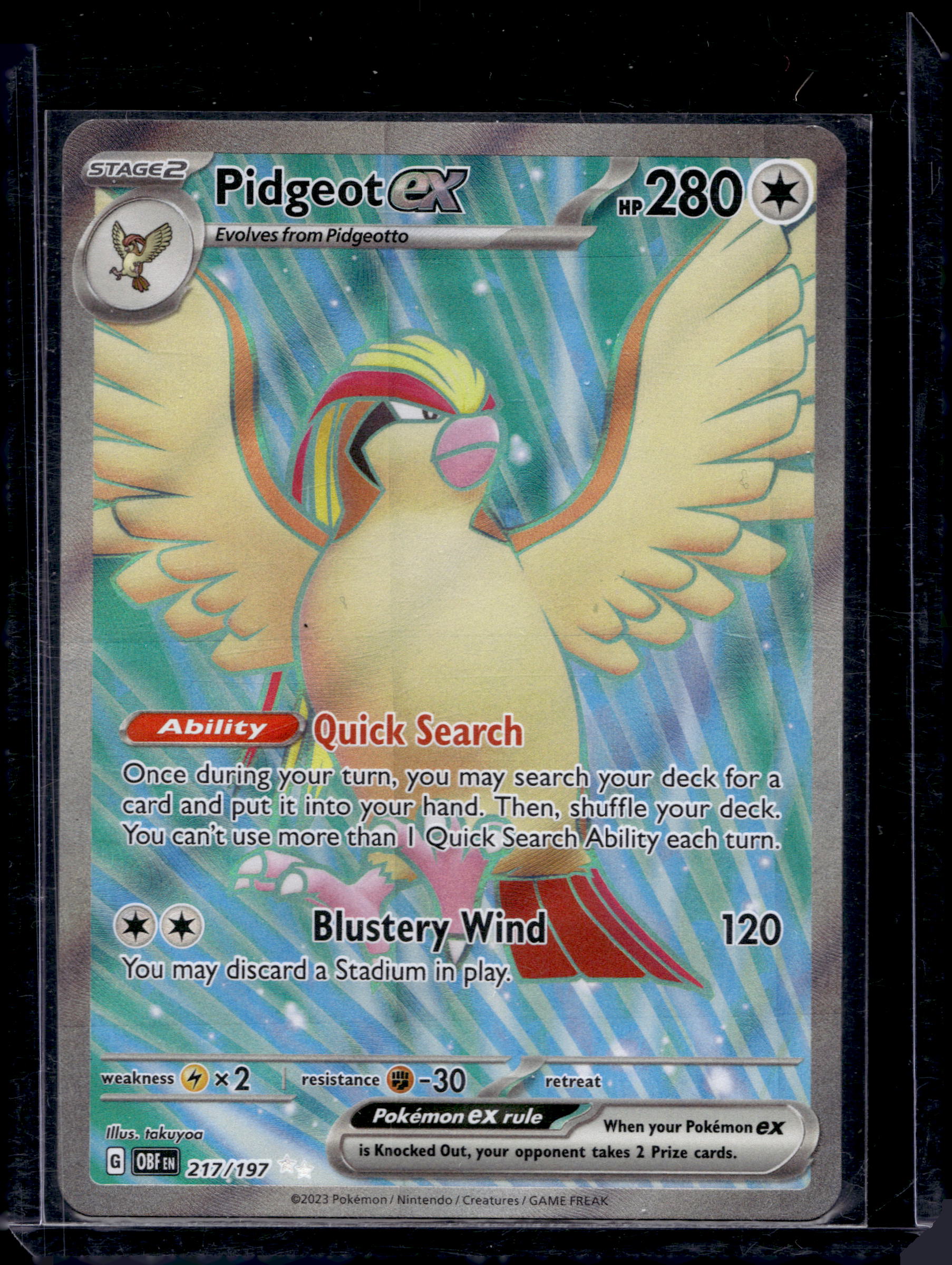 Pidgeot Ex 217/197 Raw RookieLegends