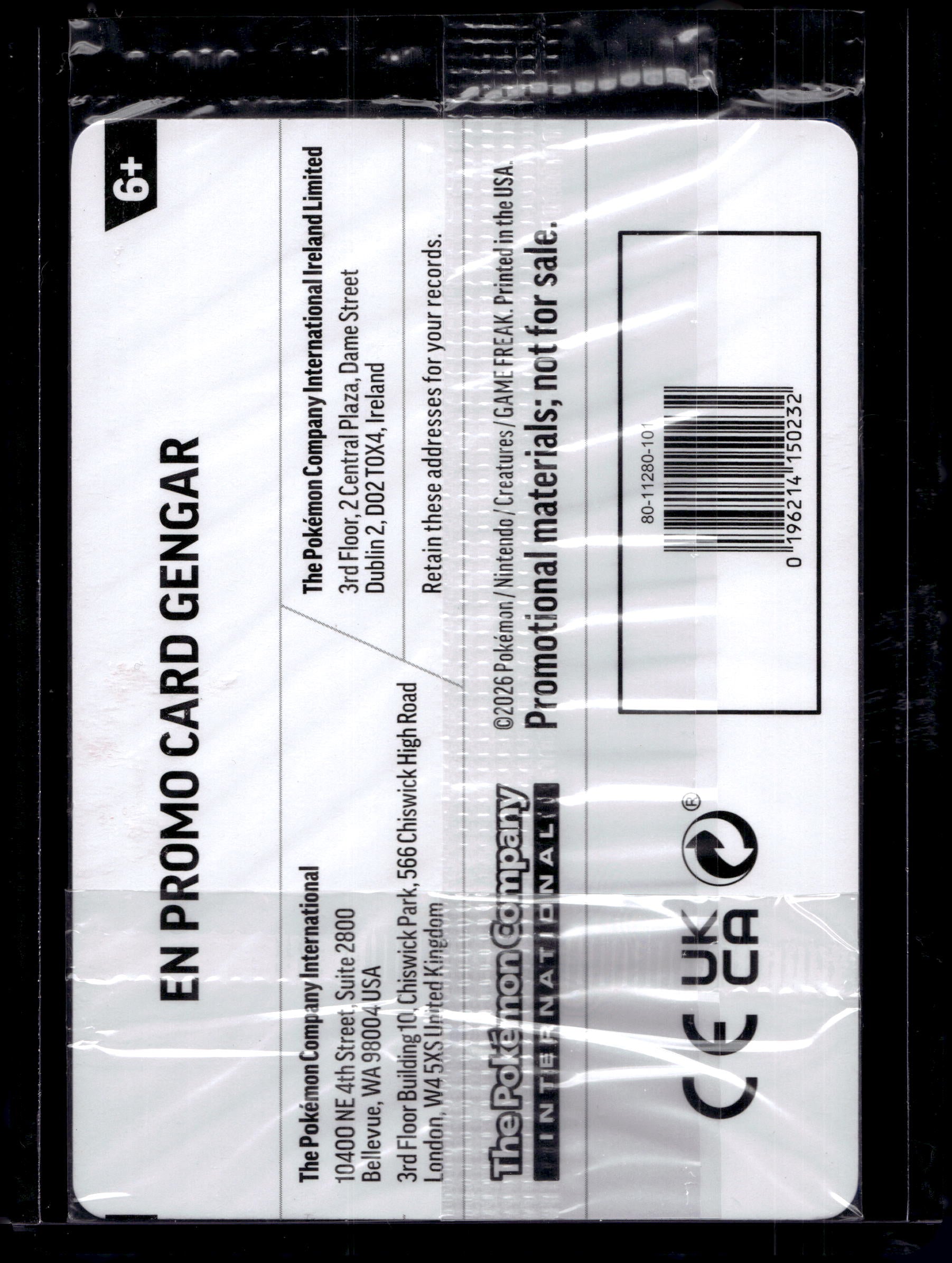 Gengar (EB Game Exclusive) Sealed Promo RookieLegends