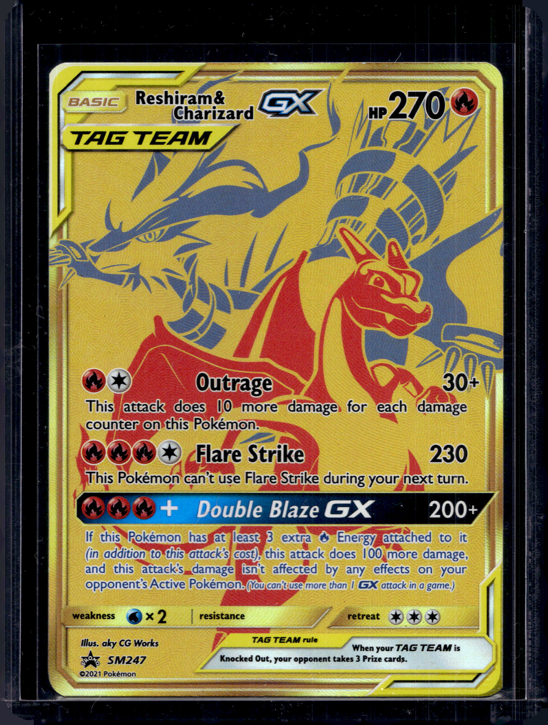 Reshiram & Charizard GX SM247 Raw RookieLegends