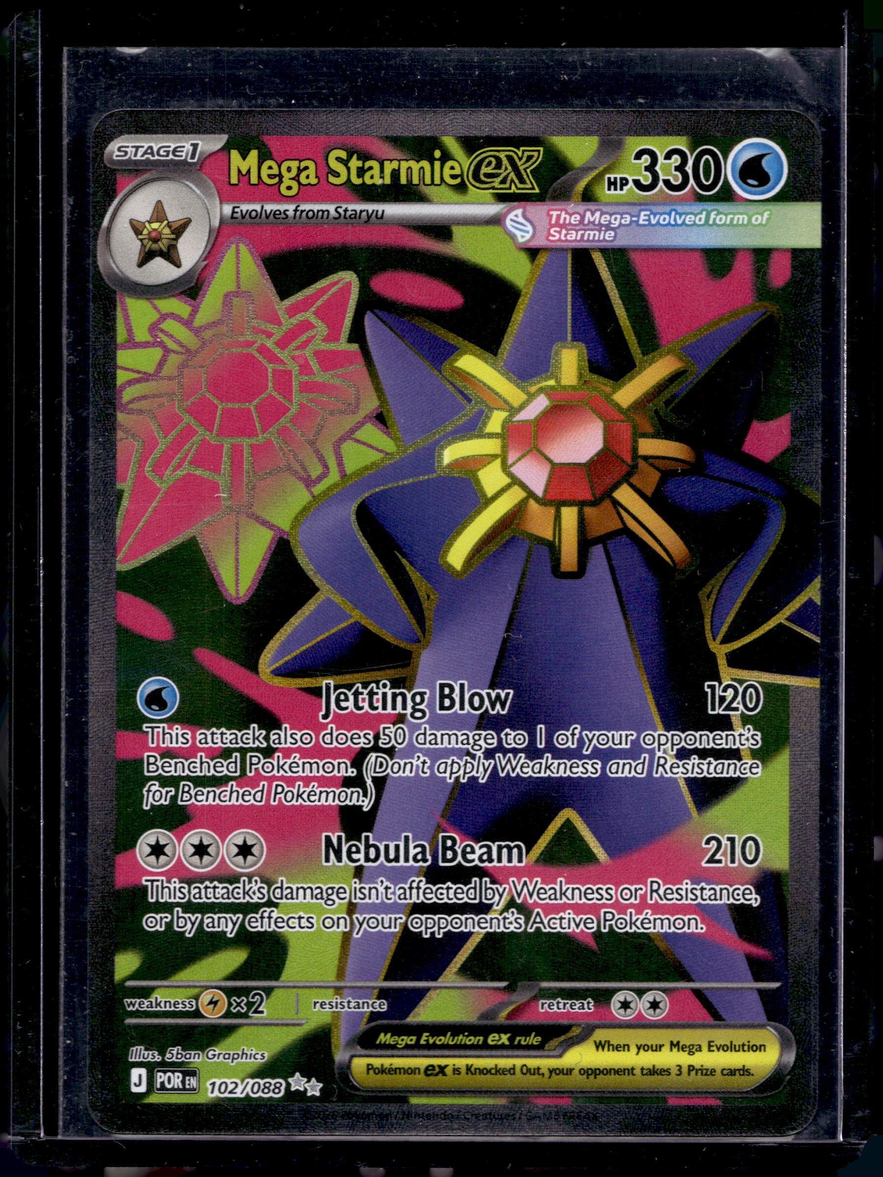 Mega Starmie Ex 102/088 Raw RookieLegends