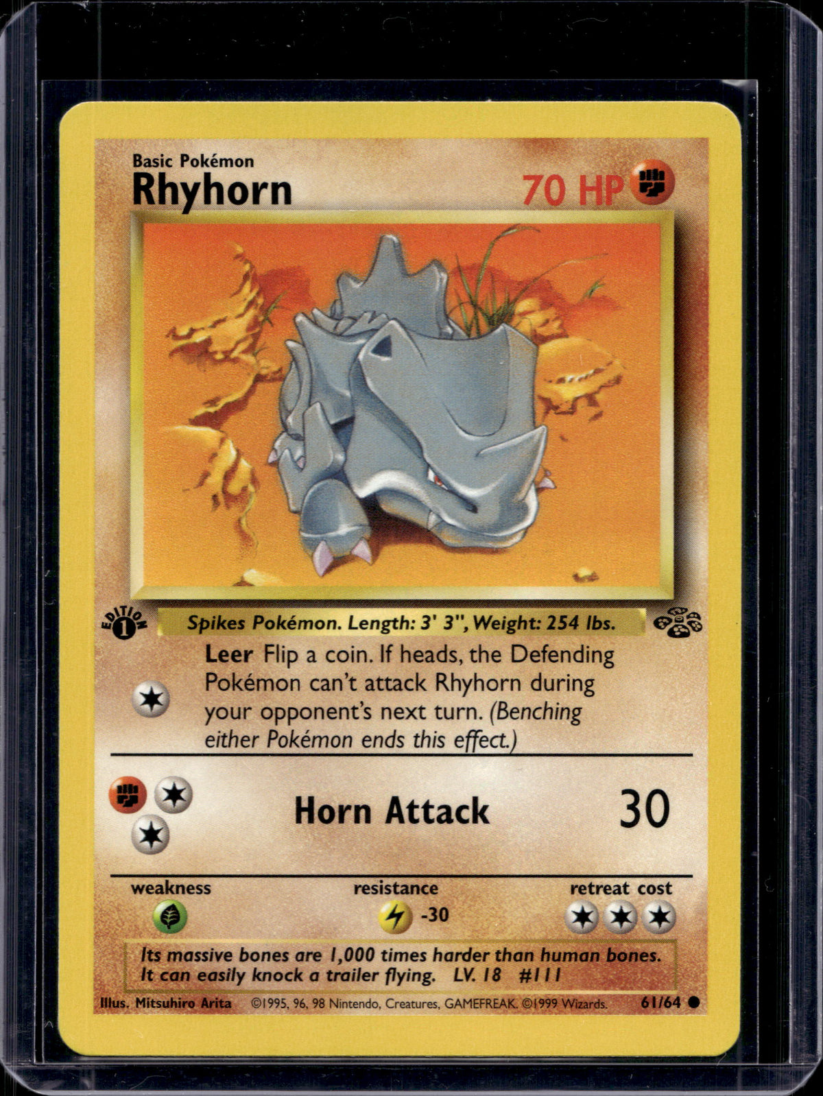 Rhyhorn (Jungle - 1st Edition Common) 61/64 Raw