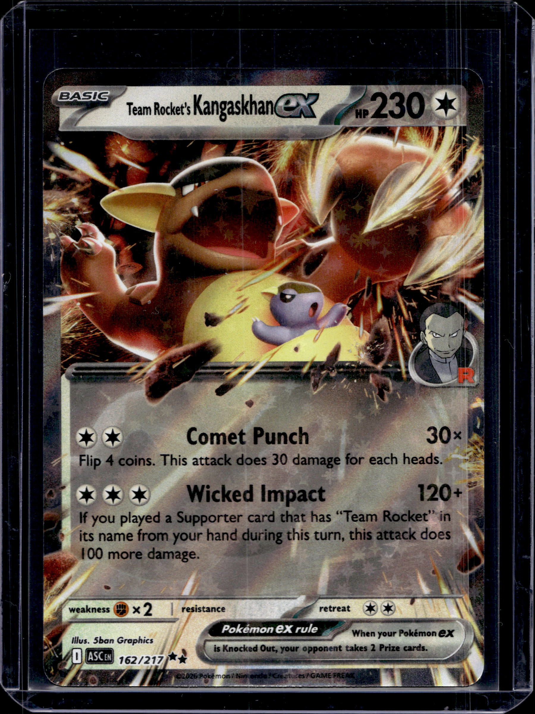Team Rocket's Kangaskhan Ex 162/217 Raw