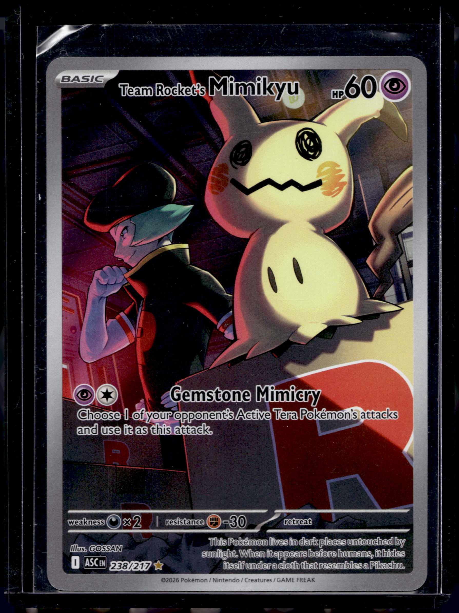 Team Rocket's Mimikyu 238/217 Raw RookieLegends