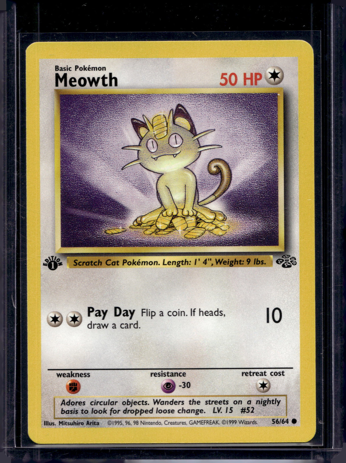 Meowth (Jungle - 1st Edition Common) 56/64 Raw