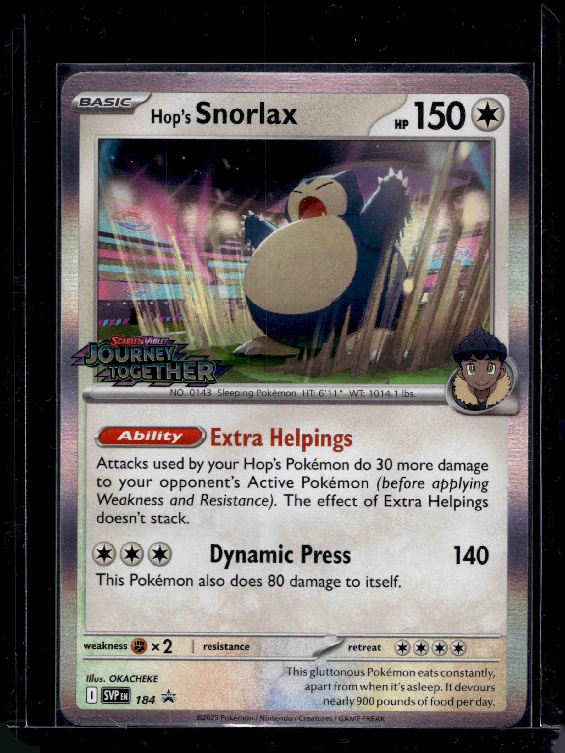 Hop's Snorlax (Prerelease) 184 Raw RookieLegends