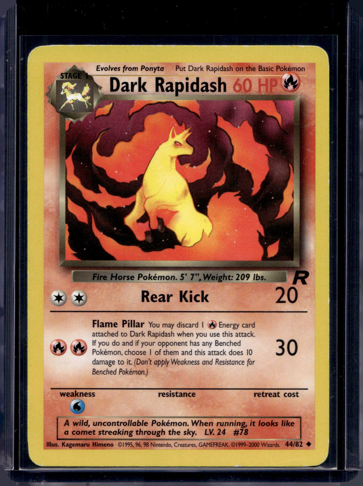 Dark Rapidash (Team Rocket's - Unlimited) 44/82 Raw