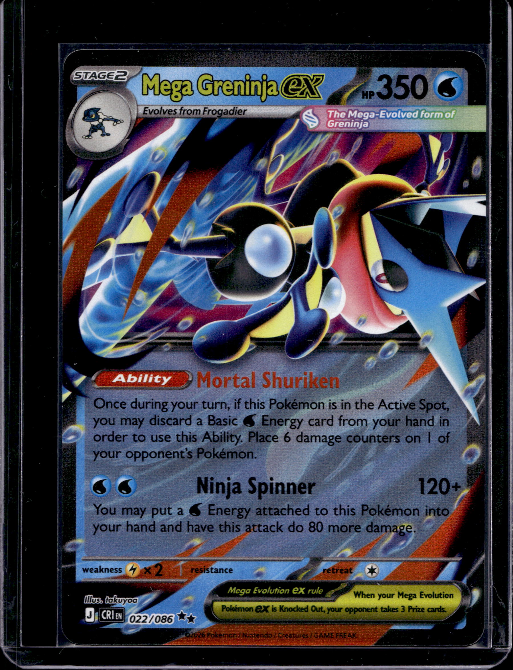 Mega Greninja Ex 022/086 Raw RookieLegends