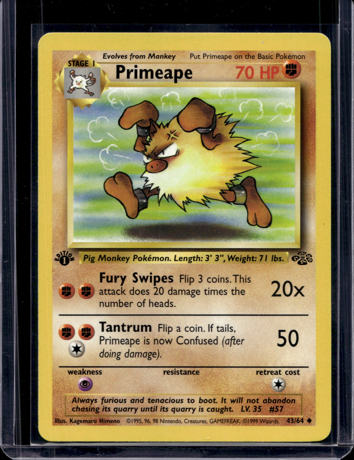 Primeape (Jungle - 1st Edition Common) 43/64 Raw