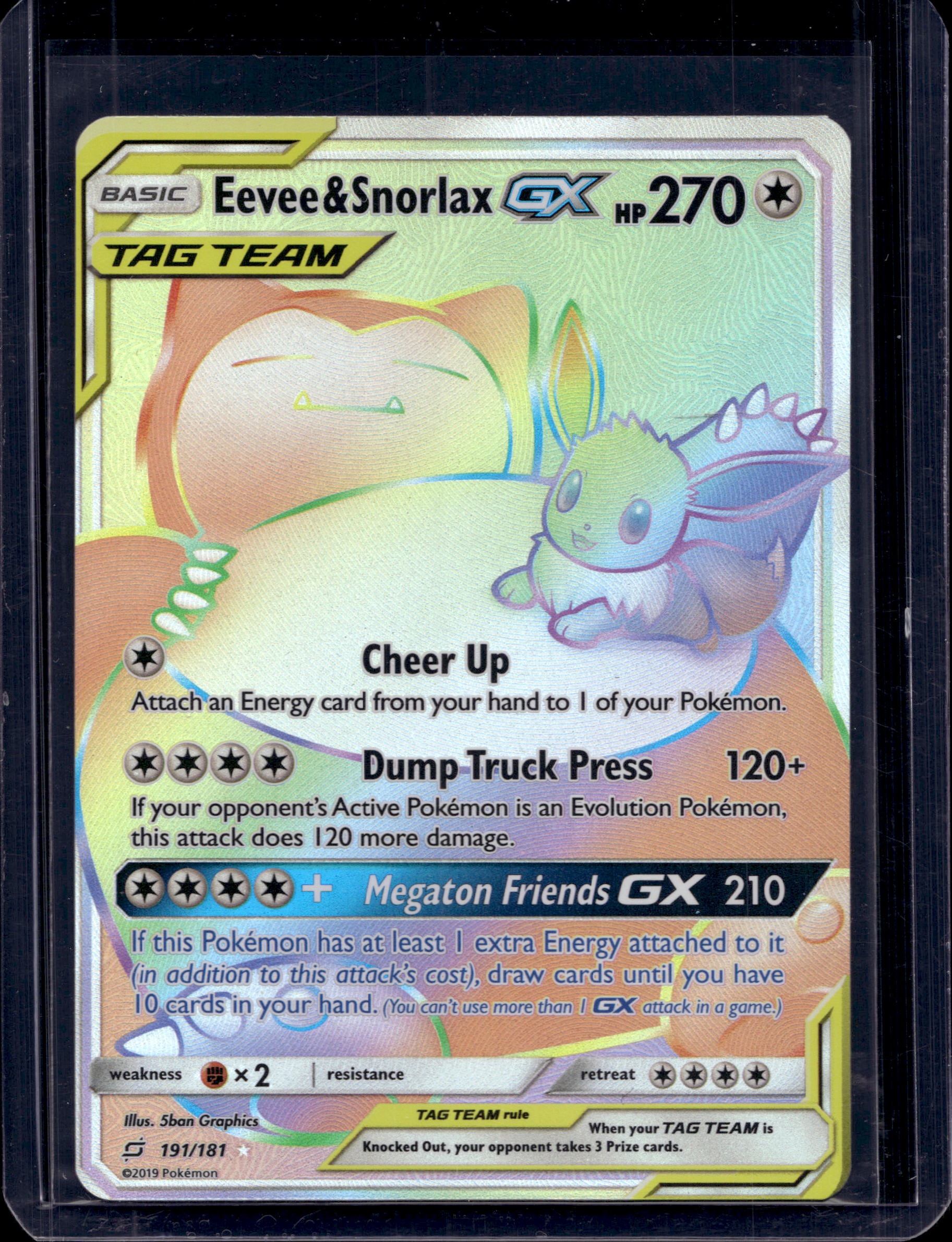Eevee & Snorlax GX (Secret) 191 Holofoil Raw - RookieLegends