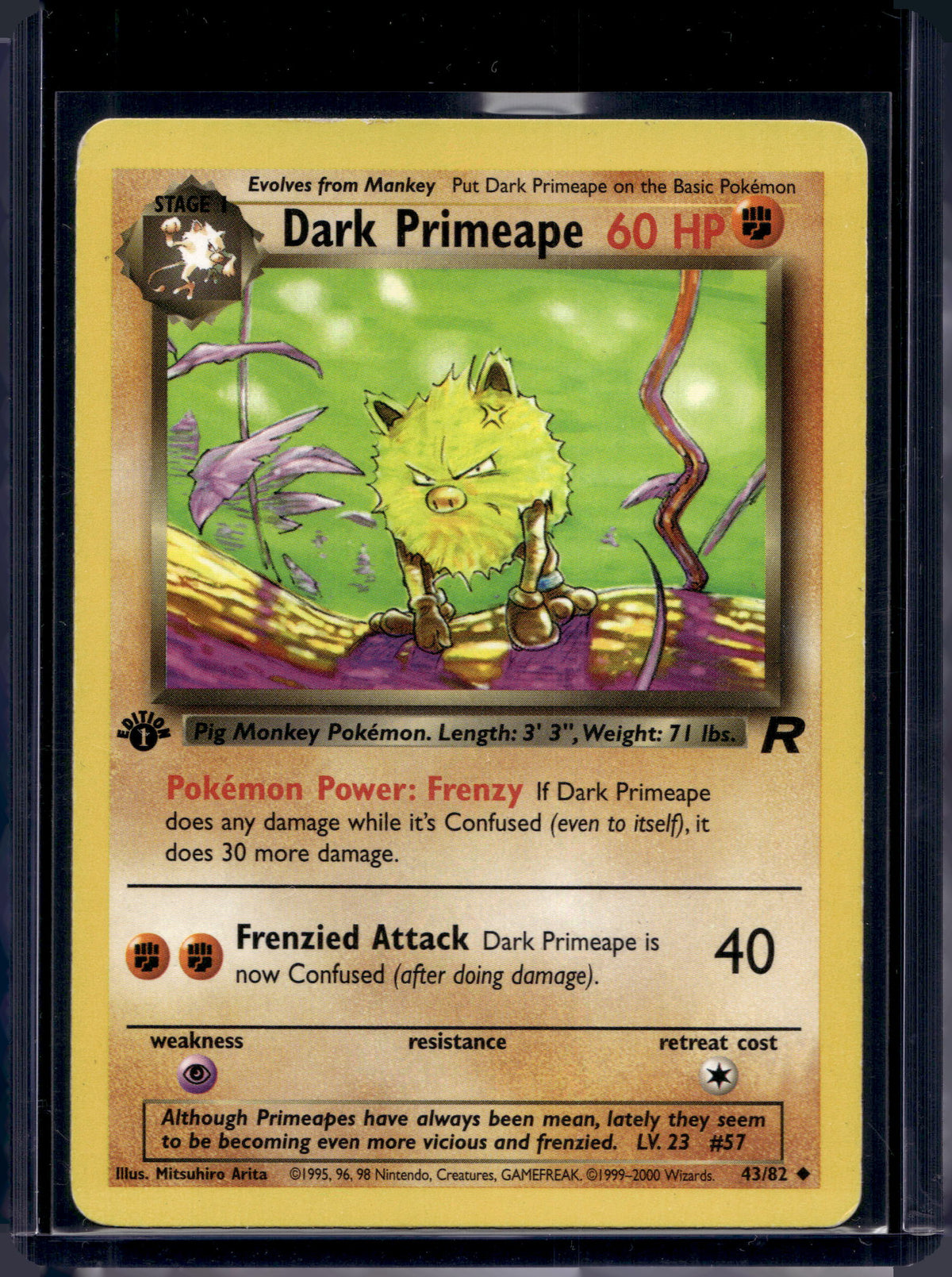 Dark Primeape (Team Rocket's - 1 St Edition - Unlimited) 43/82 Raw