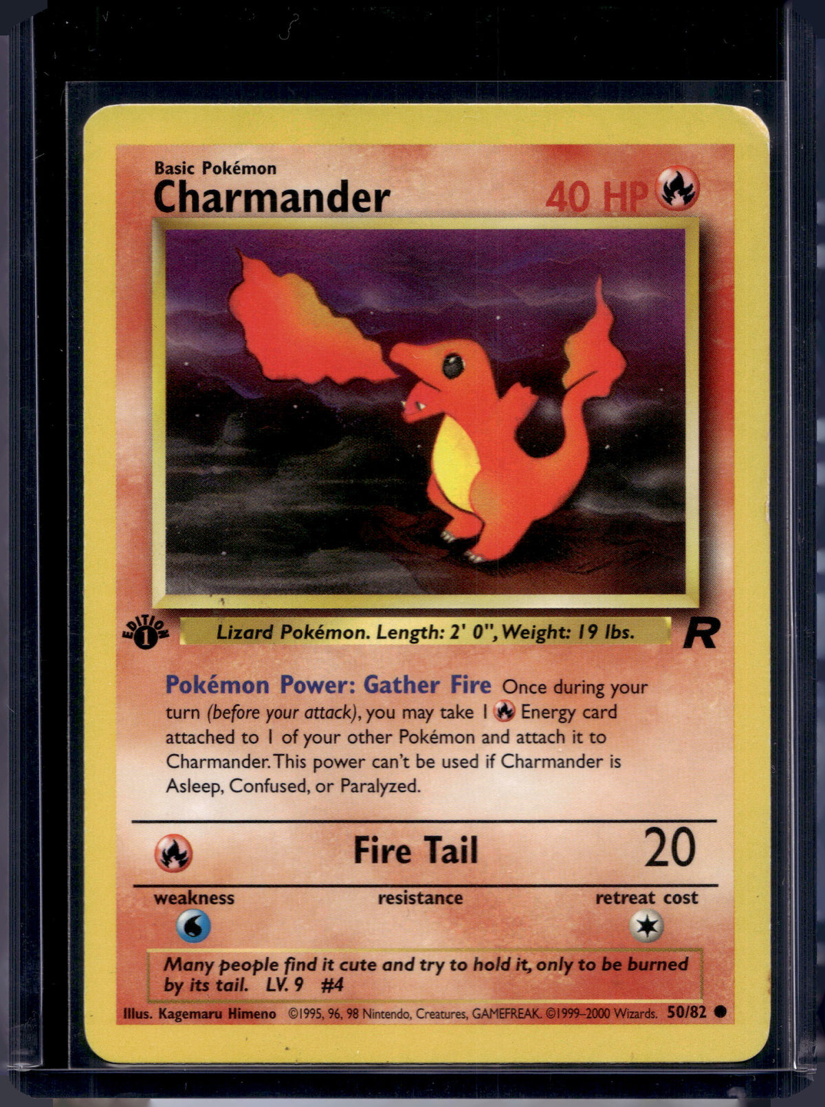 Charmander (Team Rocket's - 1 St Edition - Unlimited) 50/82 Raw