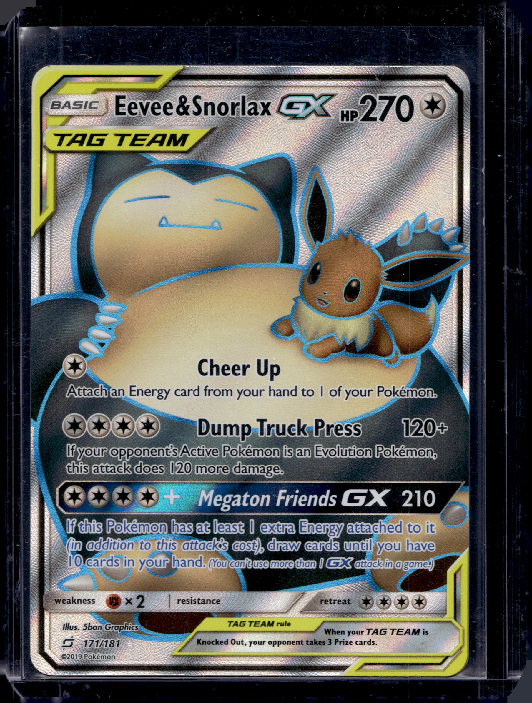 Eevee & Snorlax GX (Full Art) 171 Holofoil Raw - RookieLegends