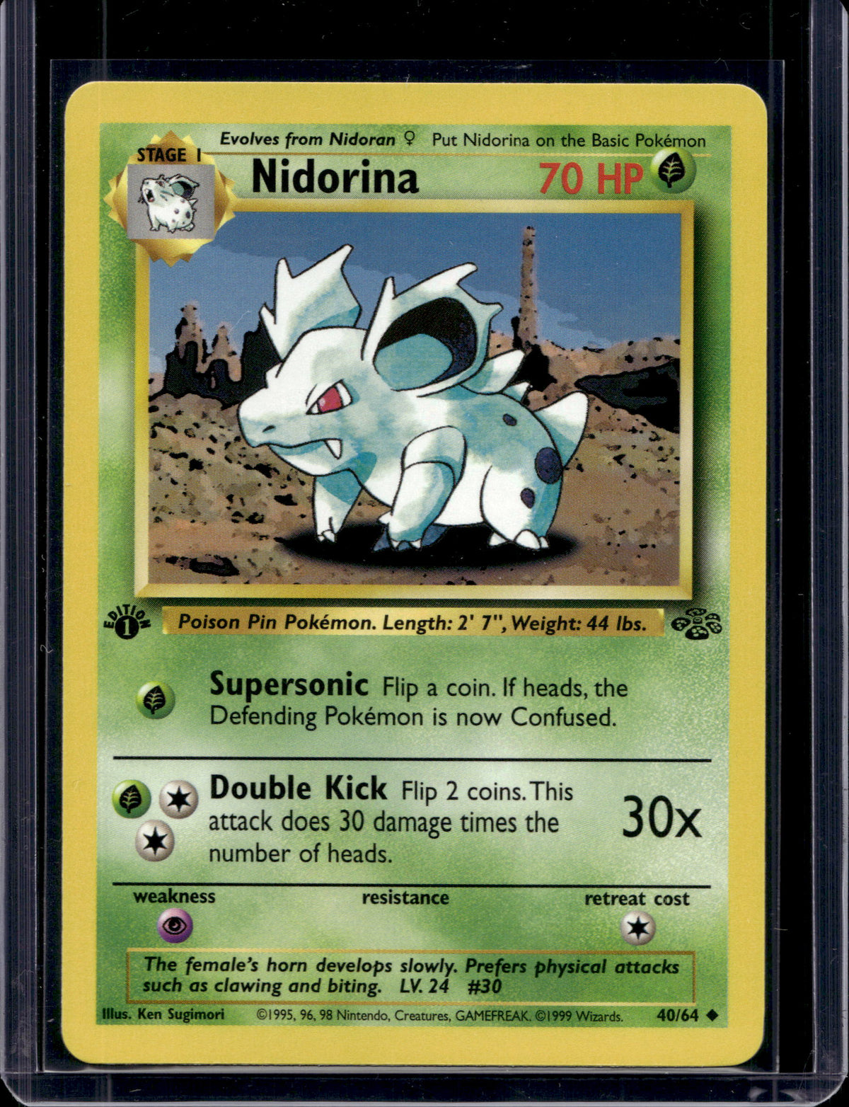 Nidorina (Jungle - 1st Edition Common) 40/64 Raw