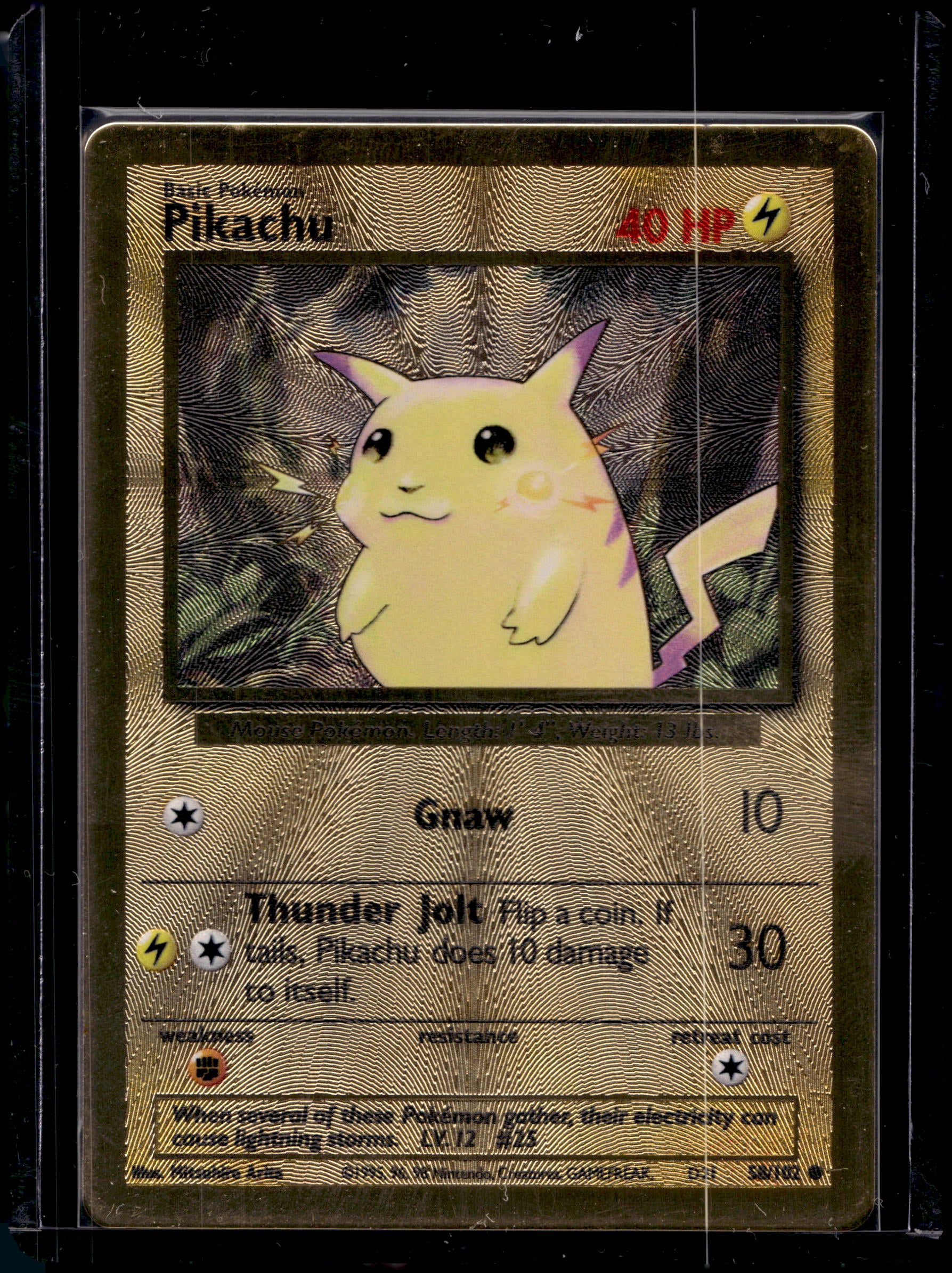 Pikachu (Metal Card) 58/102 Raw RookieLegends