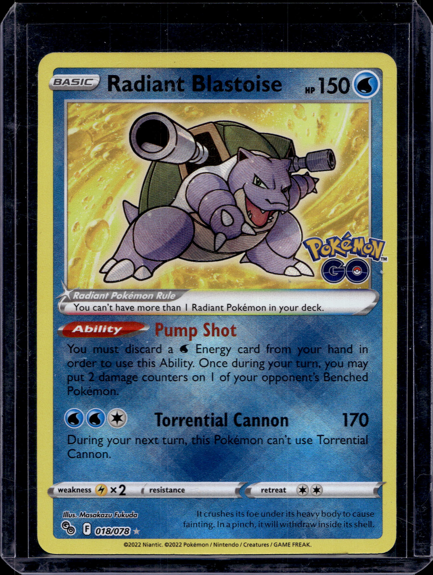 Radiant Blastoise - Pokemon Go 018/078 Raw RookieLegends