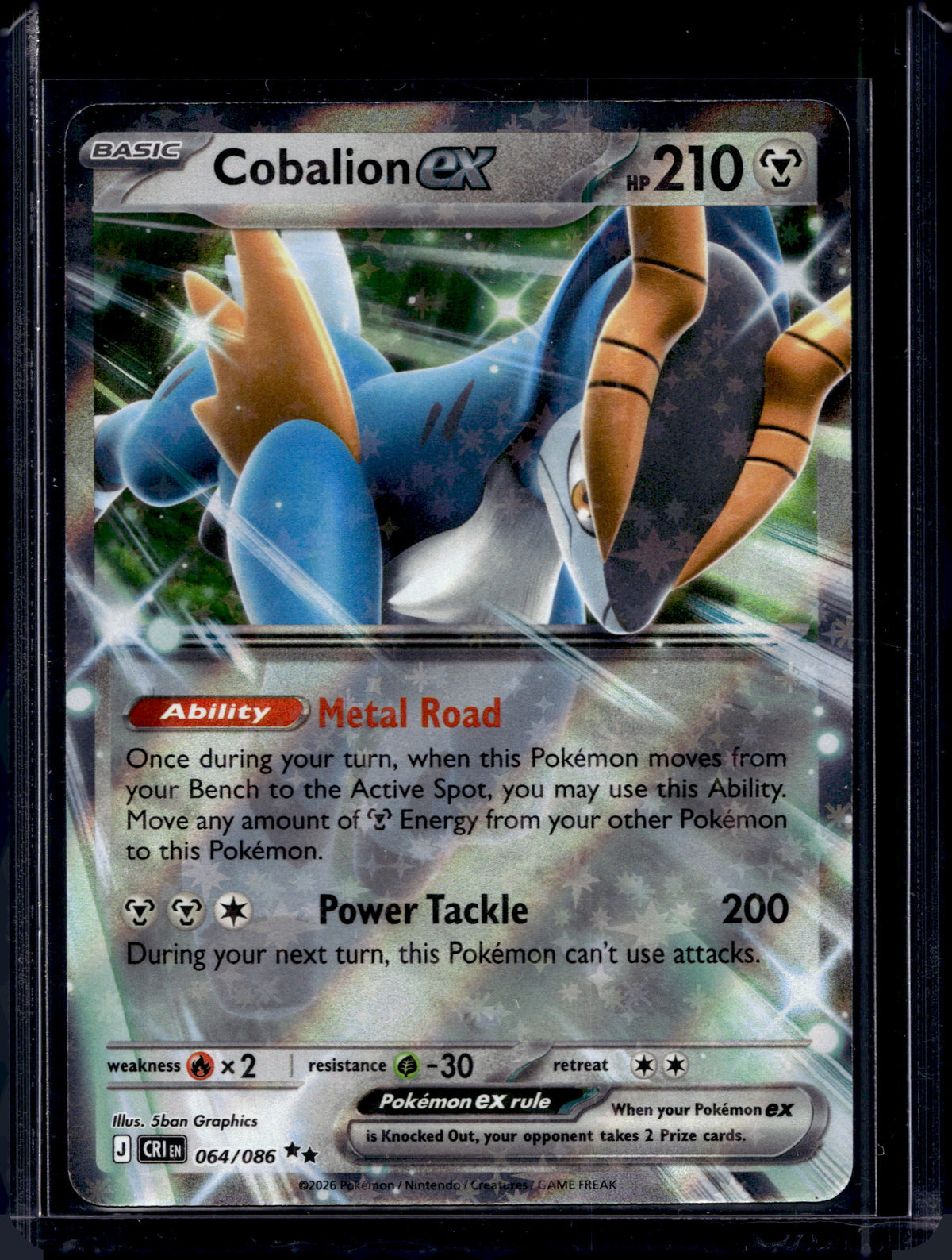 Cobalion ex 064/086 Raw RookieLegends