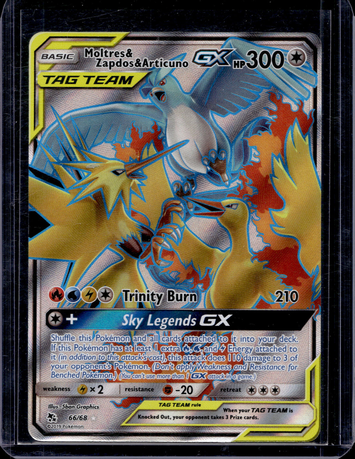 Moltres & Zapdos & Articuno GX (Full Art) 66/68 Raw