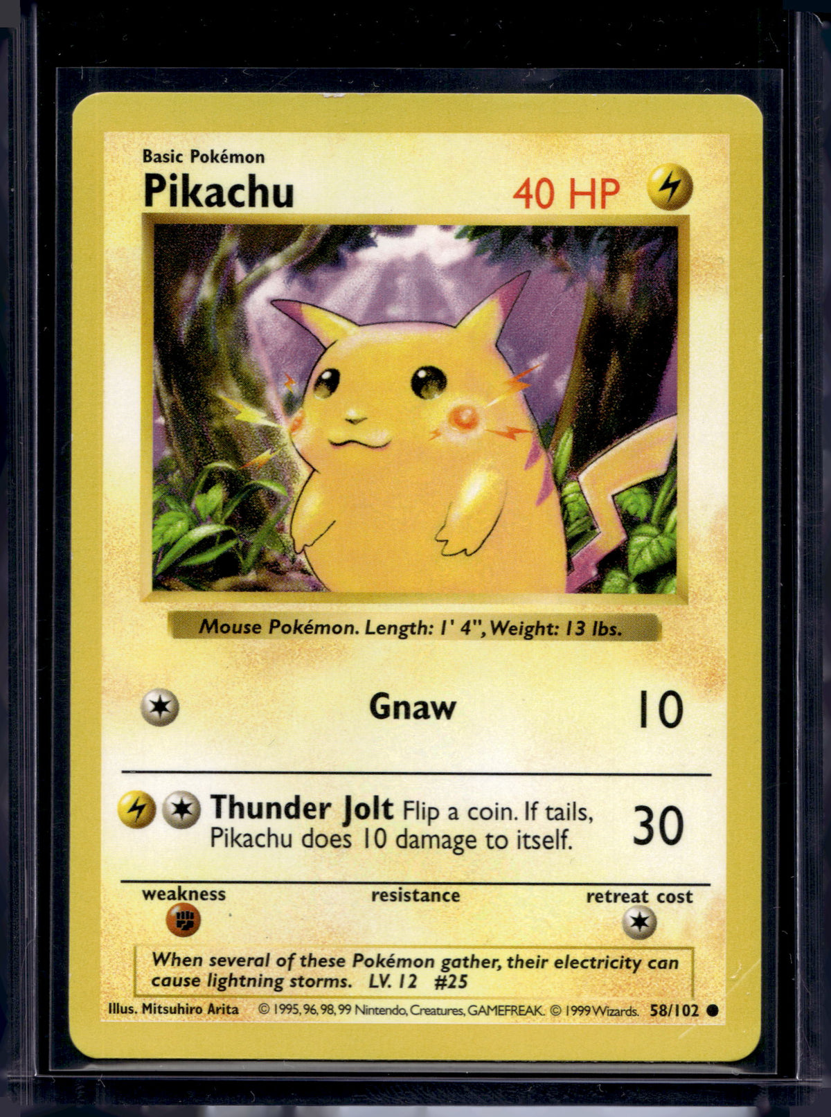 Pikachu Red Cheeks (Base Set - Shadowless - Common) 58/102 Raw