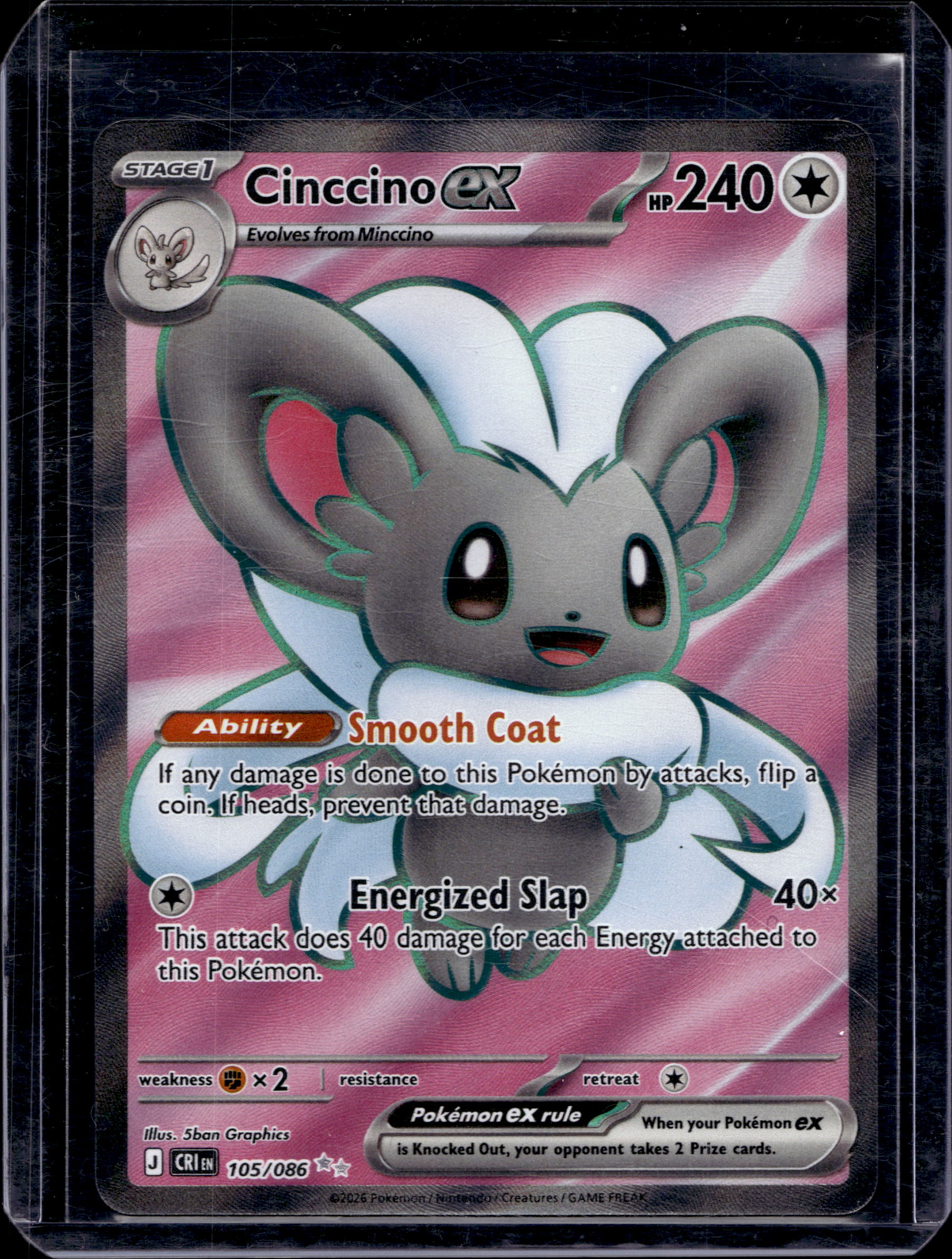 Cinccino Ex 105/086 Raw RookieLegends