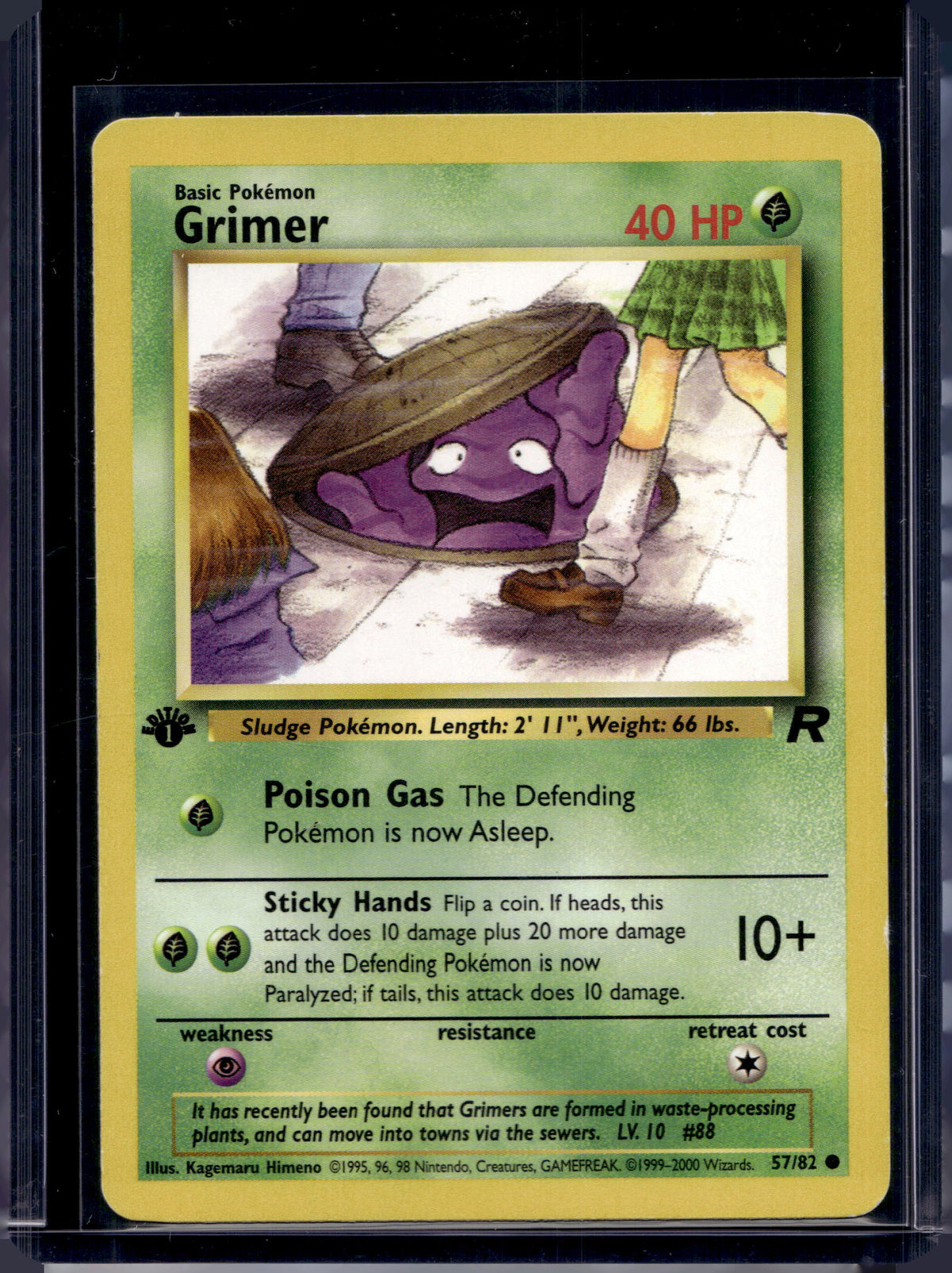 Grimer (Team Rocket's - 1 St Edition - Unlimited) 57/82 Raw