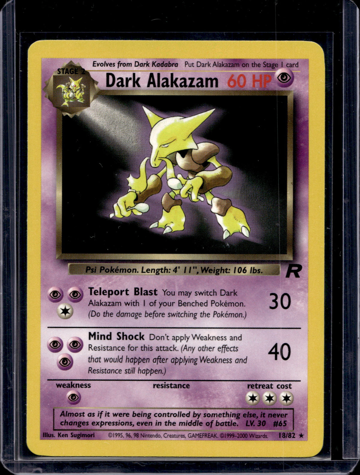 Dark Alakazam (Team Rocket's - Unlimited) 18/82 Raw