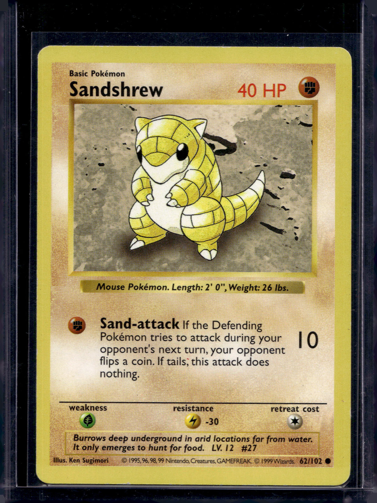 Sandshrew (Base Set - Shadowless - Common) 62/102 Raw