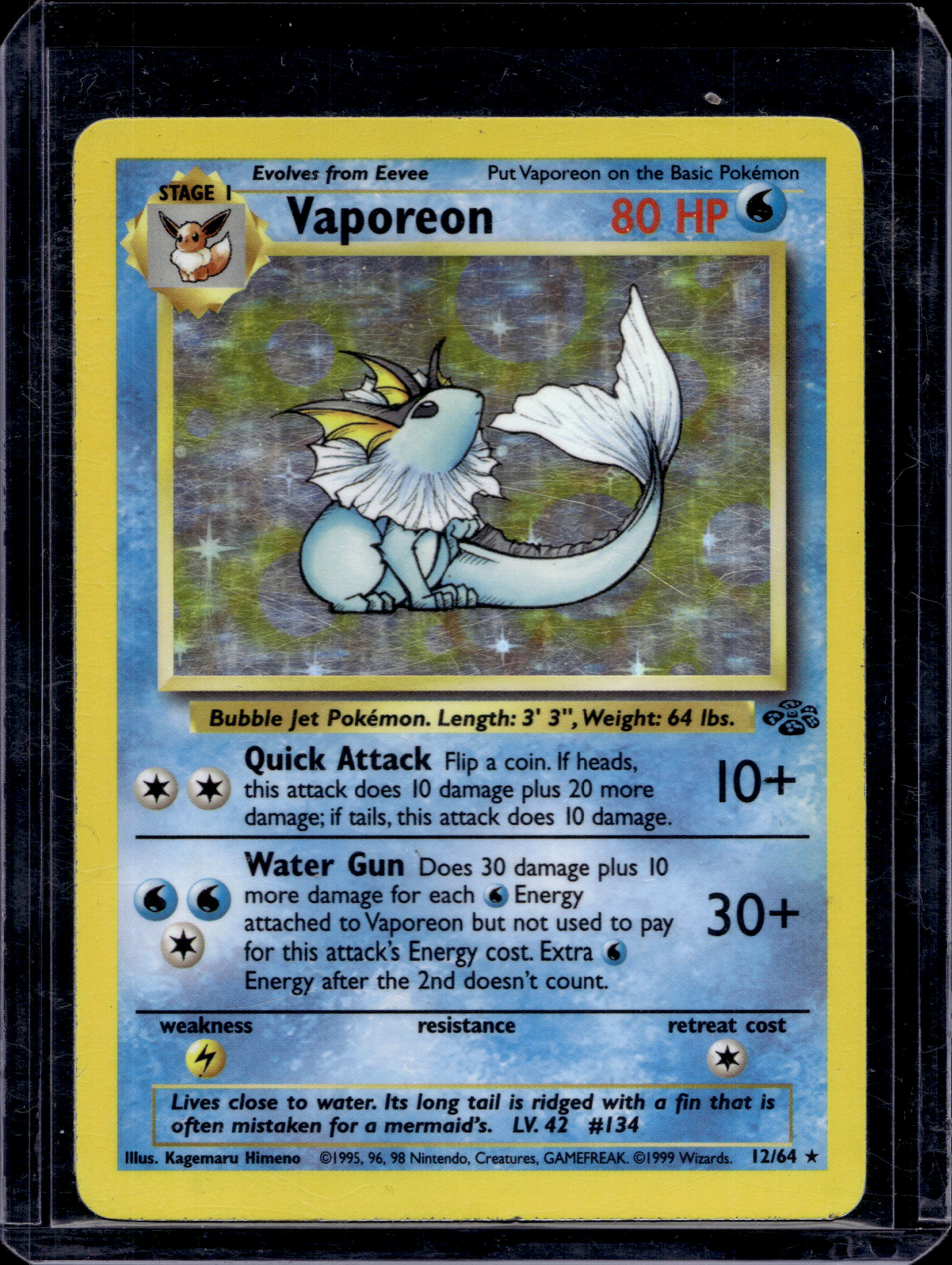 Vaporeon - Jungle 12/64 Raw RookieLegends