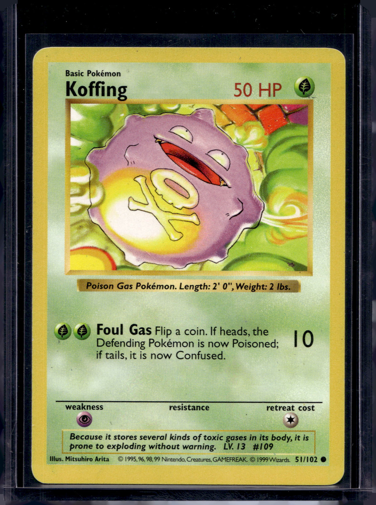 Koffing (Base Set - Shadowless - Common) 51/102 Raw