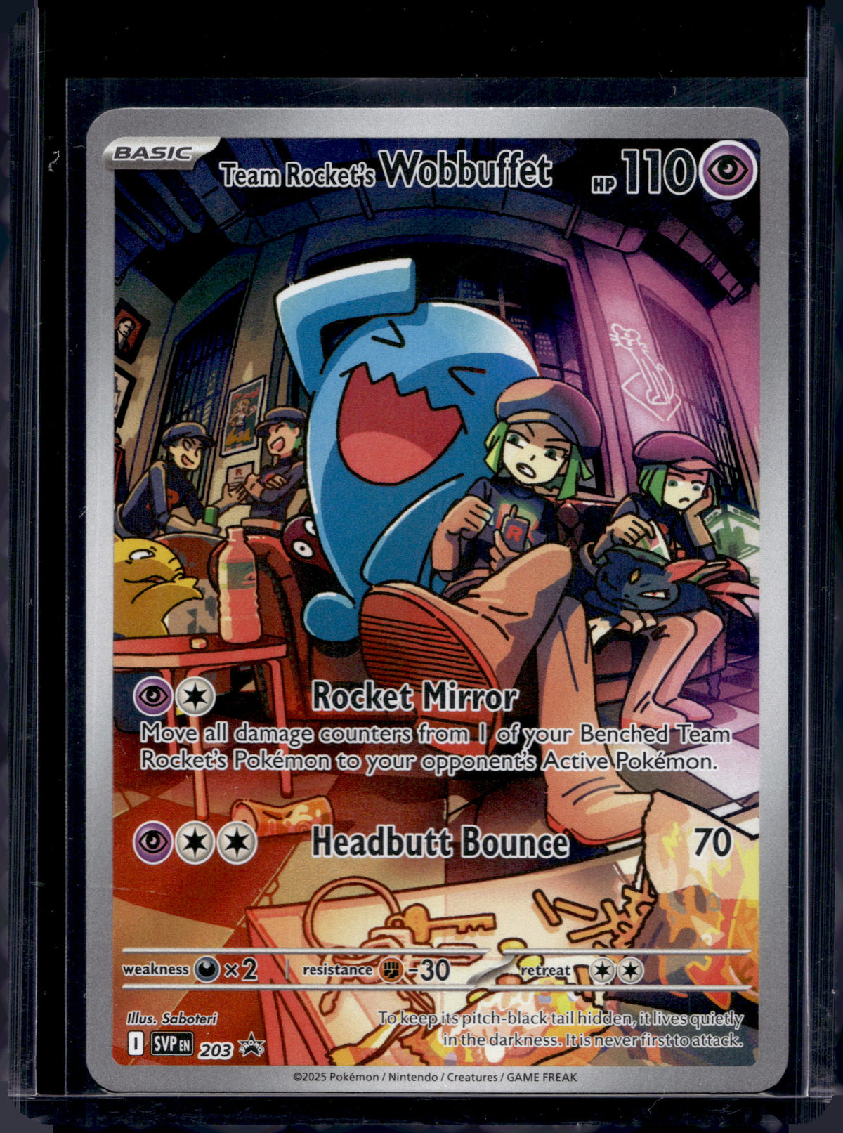 Team Rocket's Wobbuffet 203 Raw
