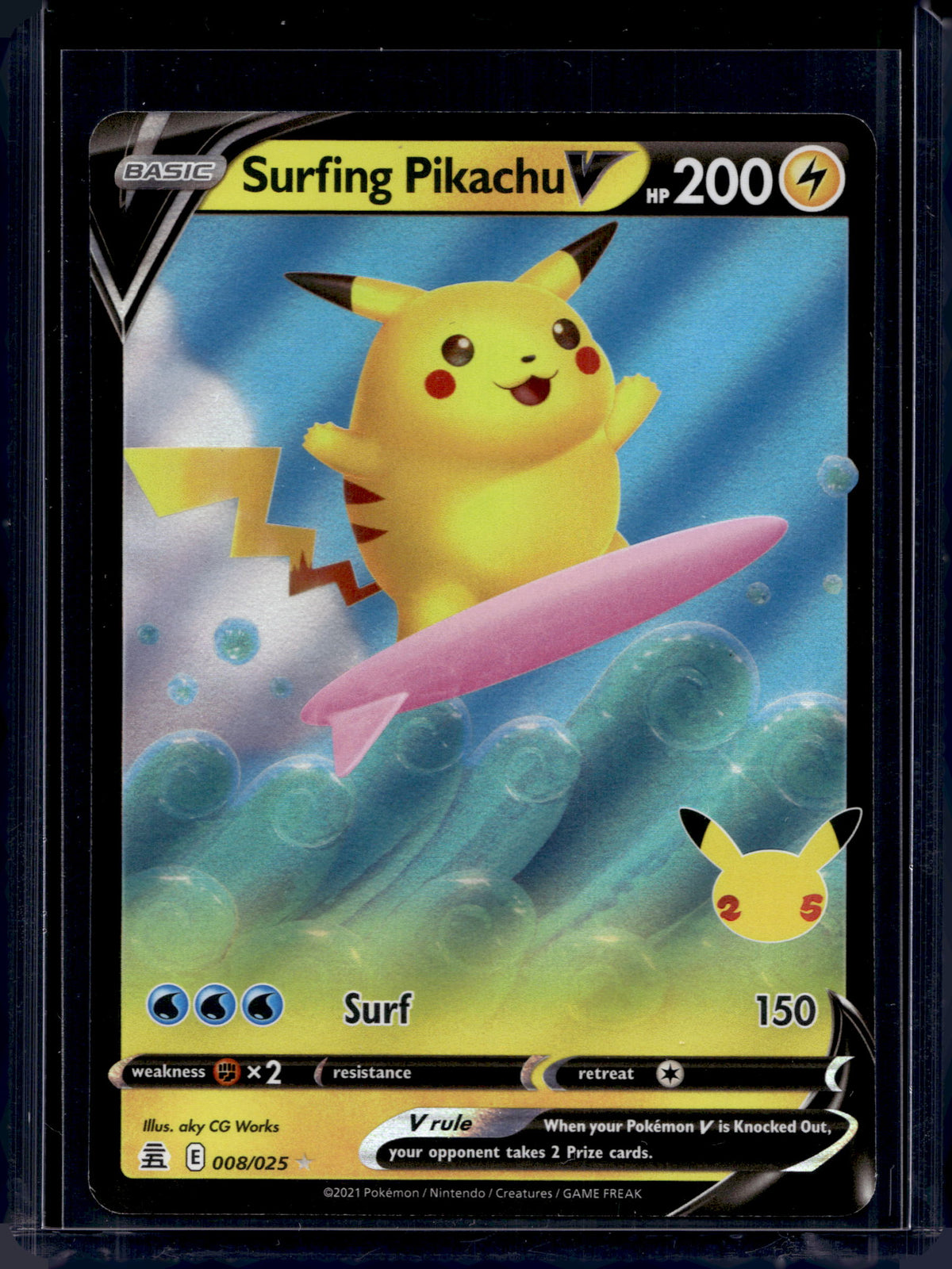 Surfing Pikachu V 008/025 Raw RookieLegends