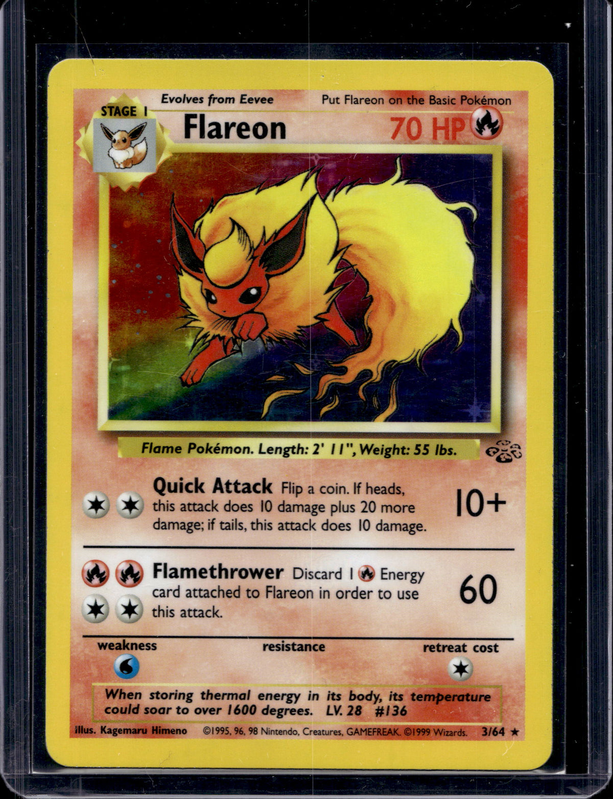 Flareon (Jungle - Holofoil) 3/64 Raw