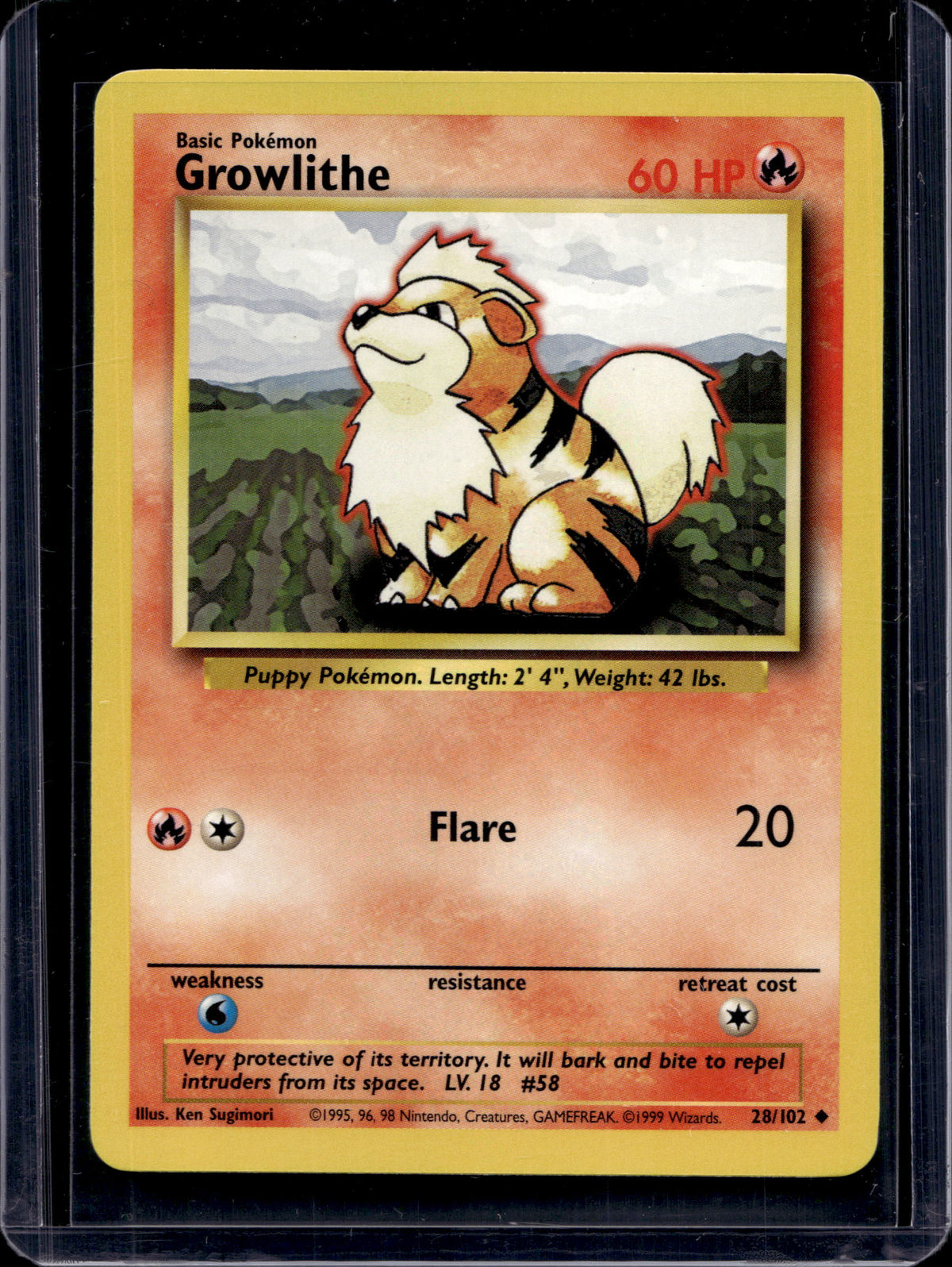 Growlithe (Base Set - Unlimited) 28/102 Raw