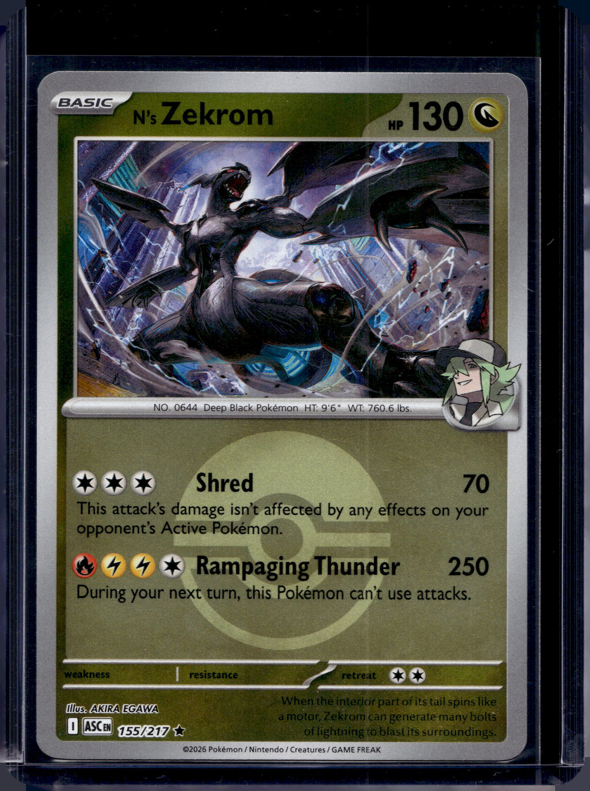 N's Zekrom (Poke Ball) 155/217 Raw RookieLegends