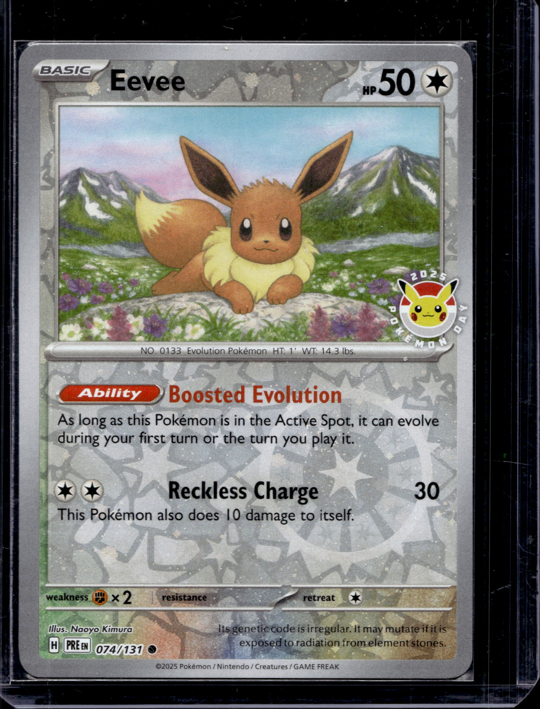 Eevee (Pokemon Day 2025) (Reverse Cosmos Holo) 074/131 Raw - RookieLegends