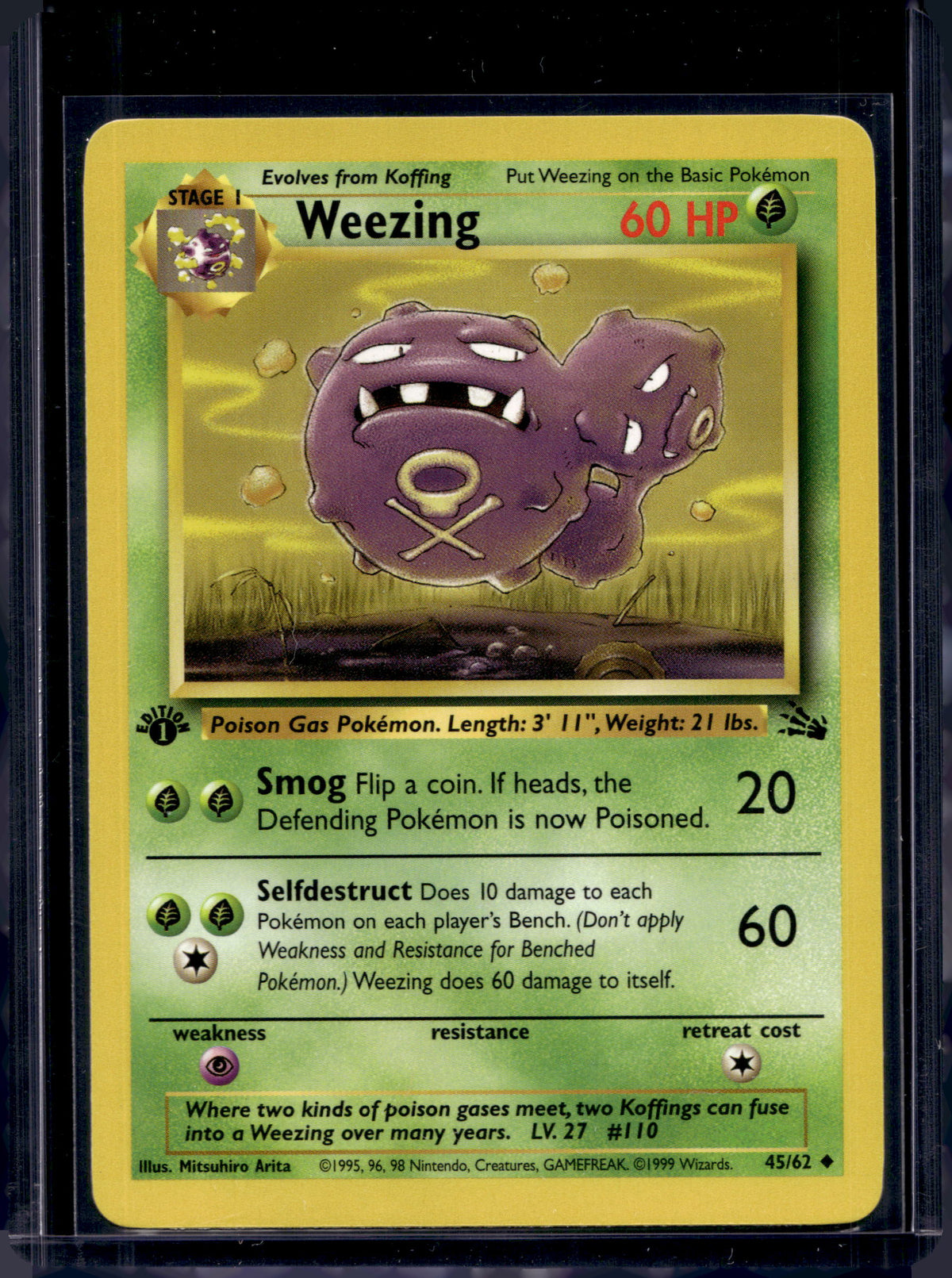 Weezing (Fossil - 1St Edition) 45/62 Raw