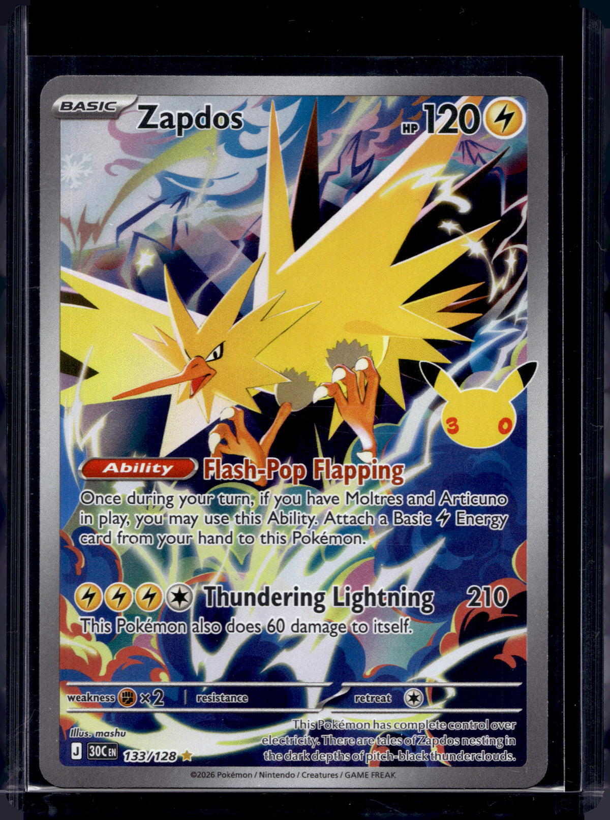 Zapdos (30th Anniversary) 133/128 Raw