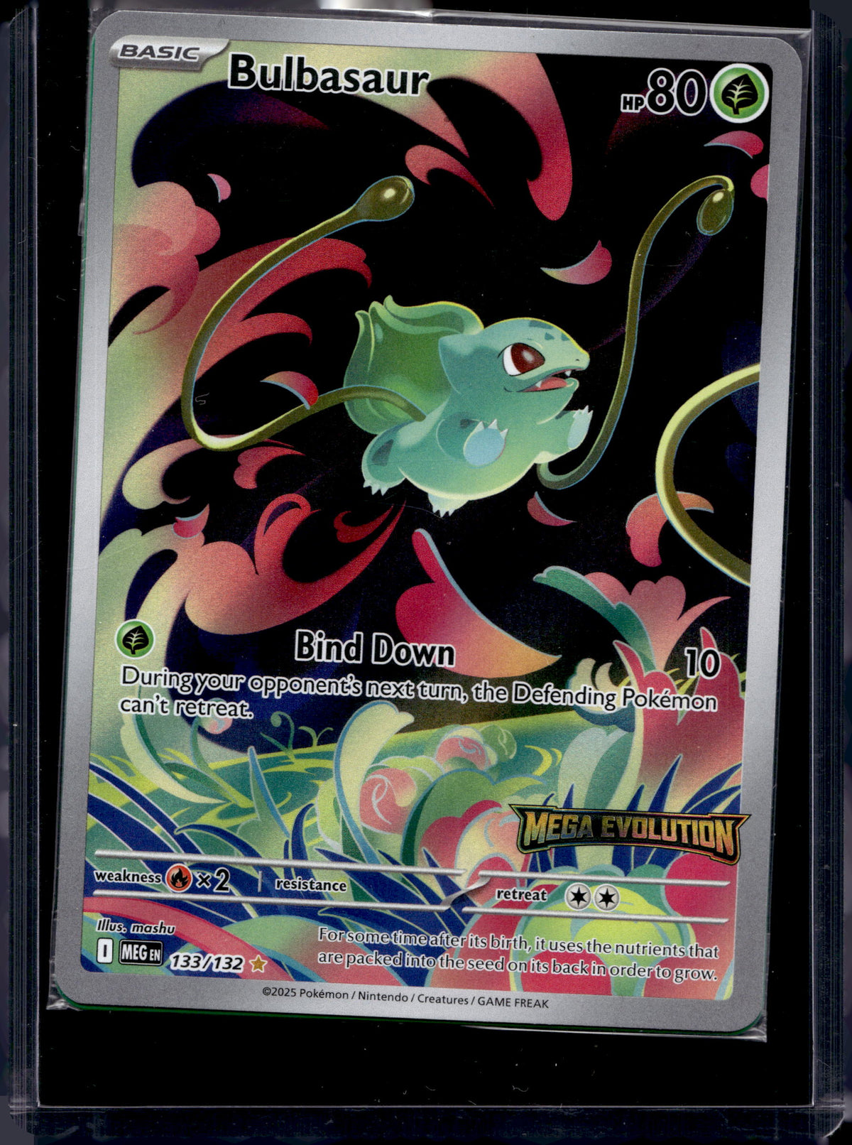 Bulbasaur (Mega Evolution Stamped) (Sealed Promo) 133/132 Raw