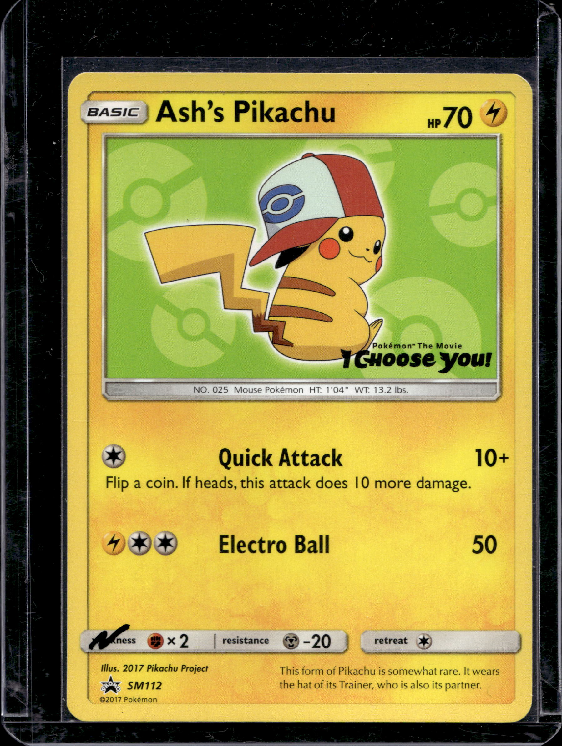 Ash's Pikachu SM112 Raw RookieLegends