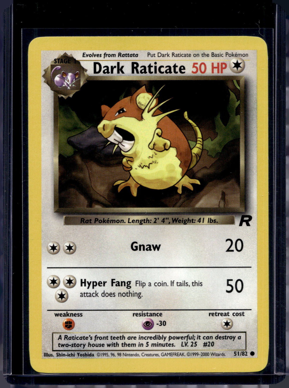 Dark Raticate (Team Rocket's - Unlimited) 51/82 Raw