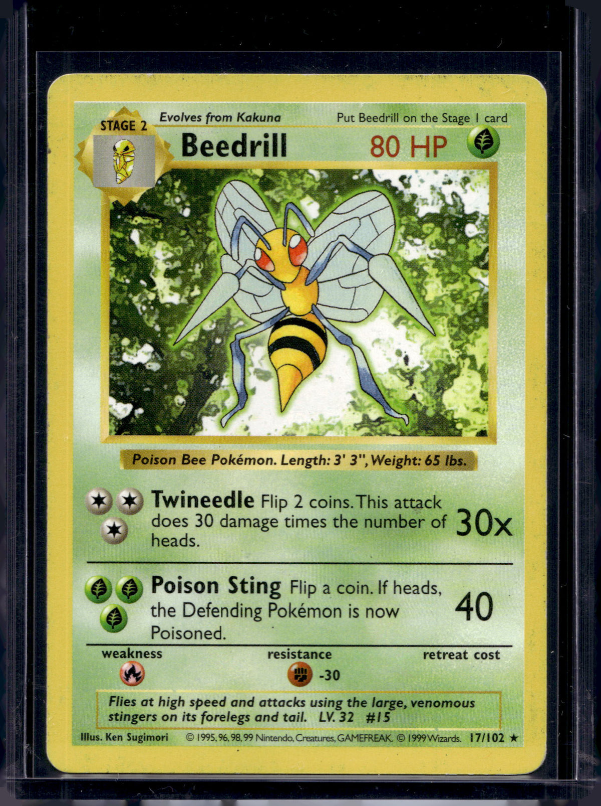 Beedrill (Base Set - Shadowless - Common) 17/102 Raw