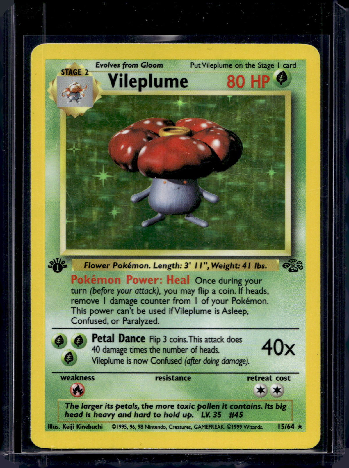 Vileplume (Jungle - 1st Edition Holofoil) 15/64 Raw