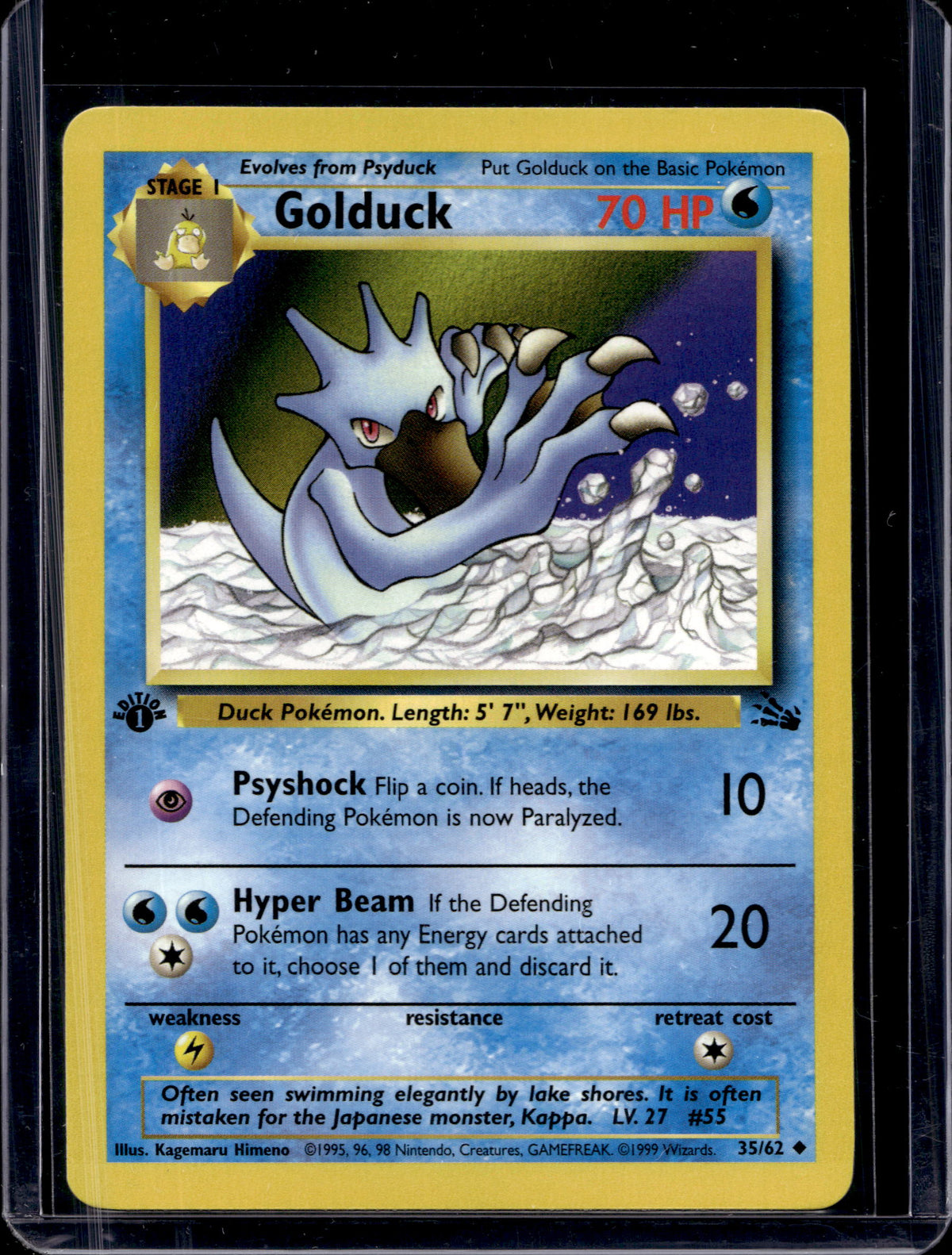 Golduck (Fossil - 1St Edition) 35/62 Raw
