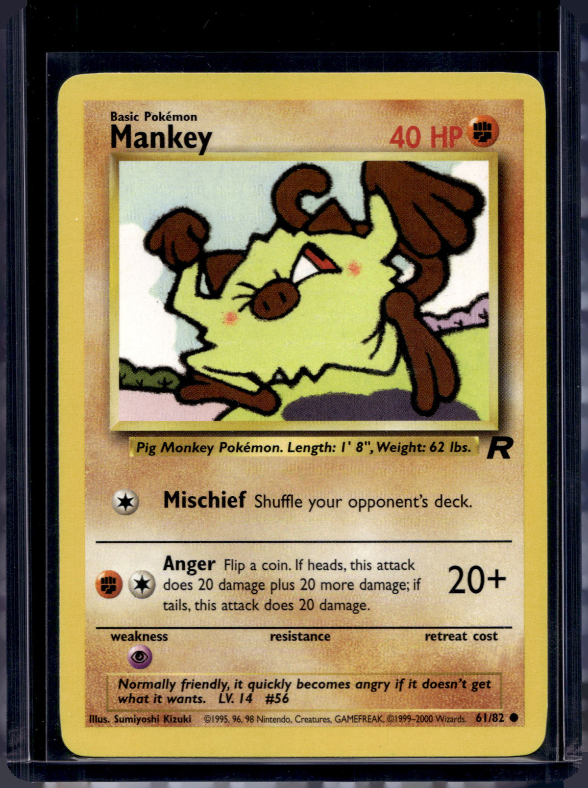Mankey (Team Rocket's - Unlimited) 61/82 Raw