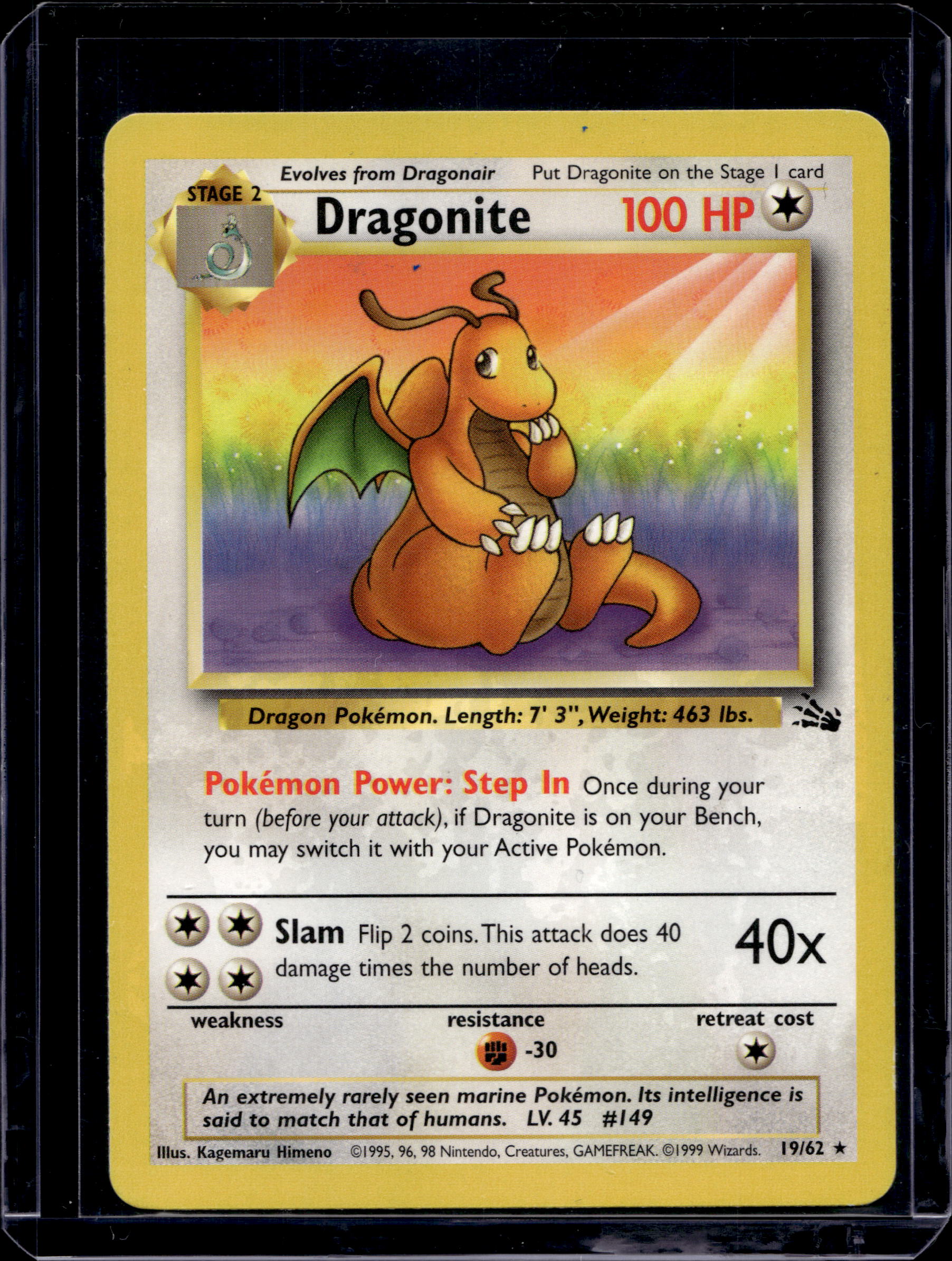 Dragonite - Fossil - 19/62 Raw RookieLegends