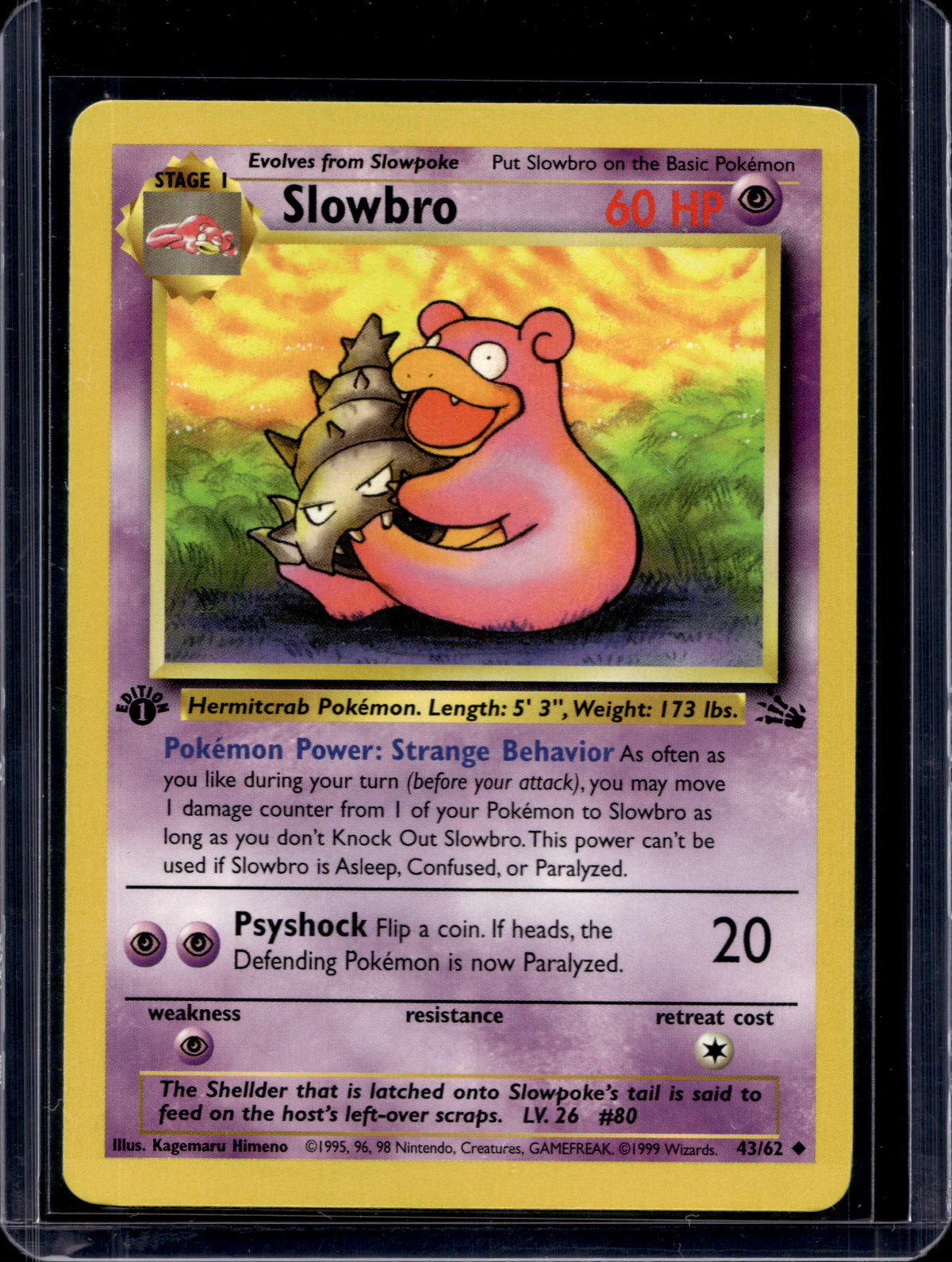 Slowbro (Fossil - 1St Edition) 43/62 Raw