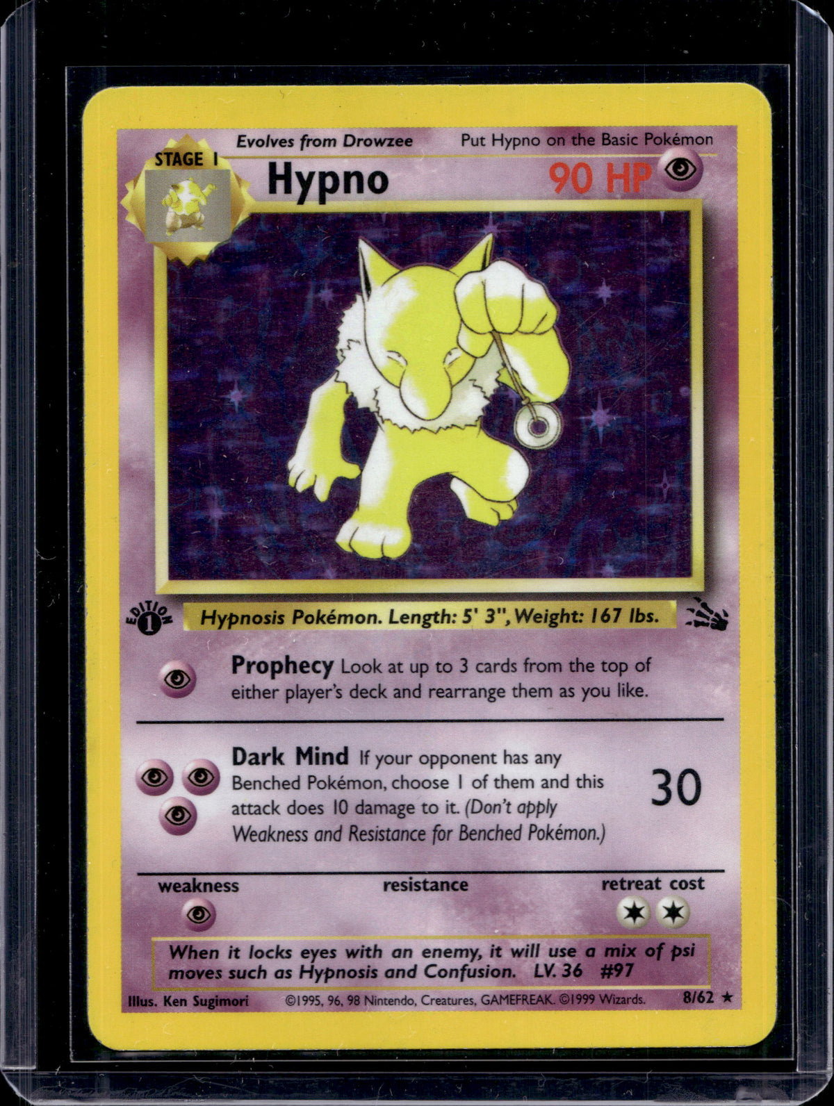 Hypno (Fossil - 1st Edition Holofoil) 8/62 Raw