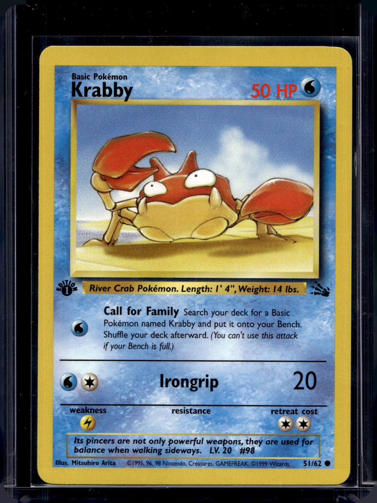 Krabby (Fossil - 1St Edition) 51/62 Raw