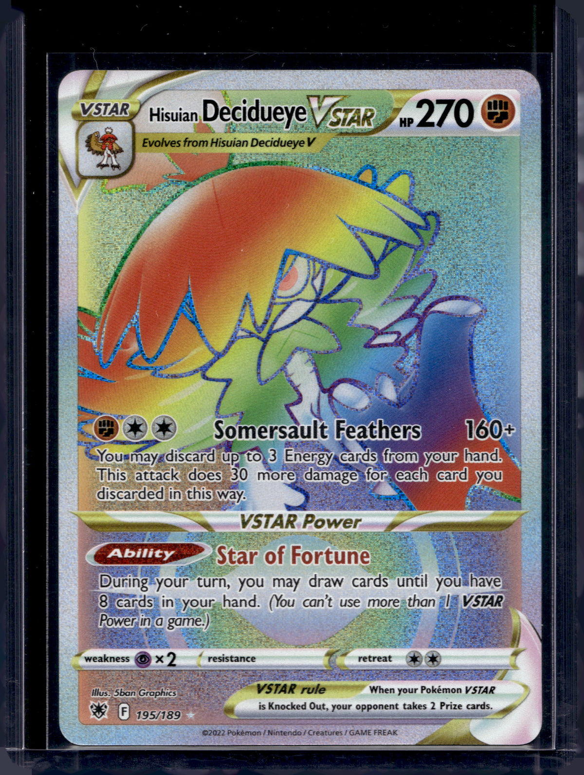Hisuian Decidueye VSTAR (Secret) 195/189 Raw